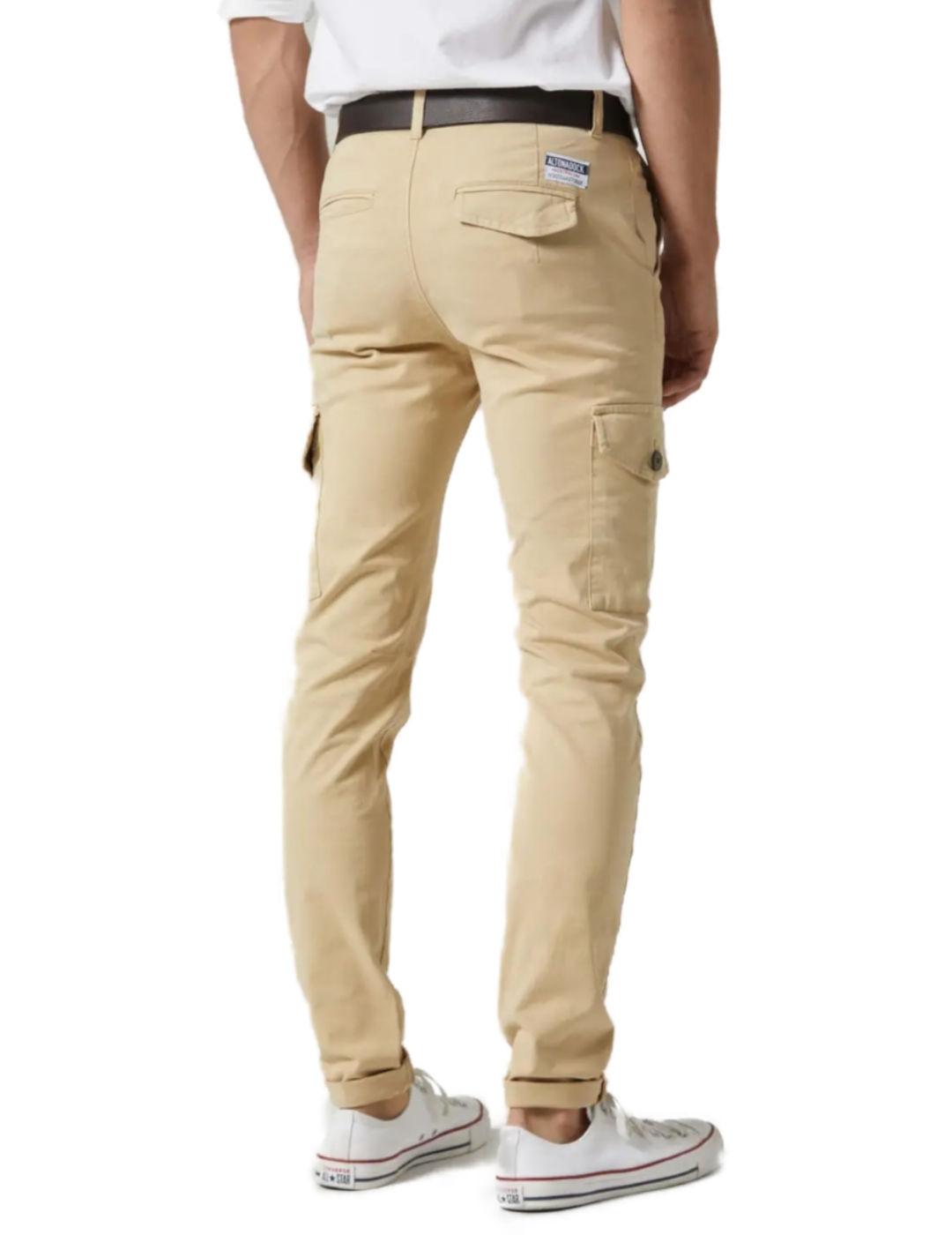 Pantalón cargo Altonadock  beige Slim fit para hombre