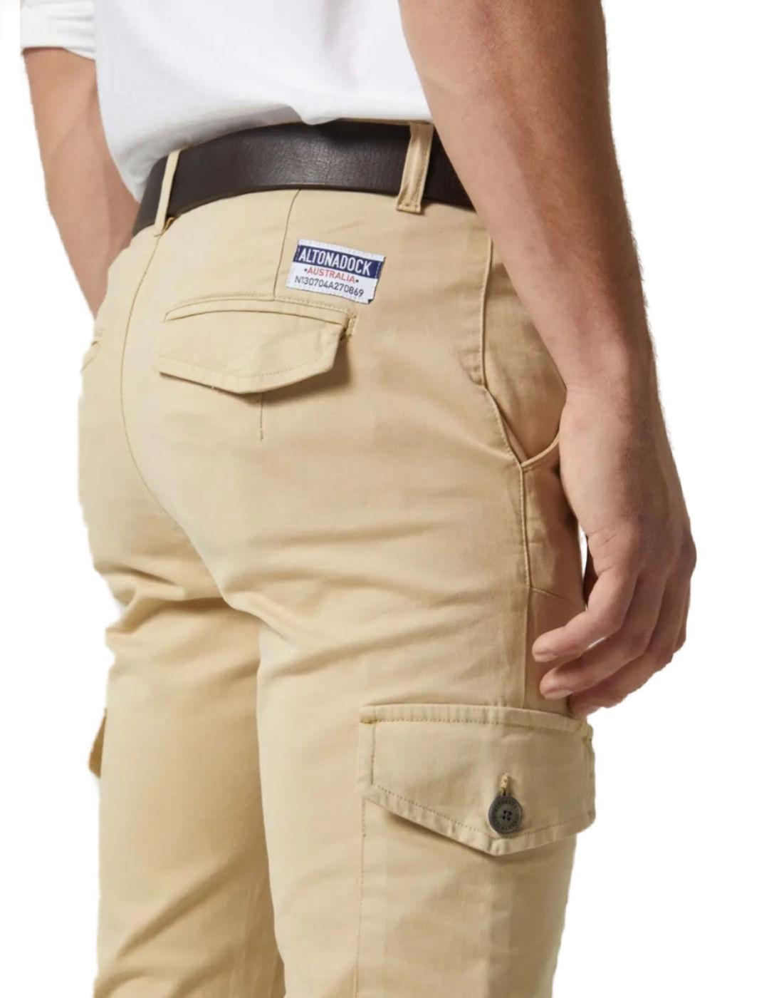 Pantalón cargo Altonadock  beige Slim fit para hombre