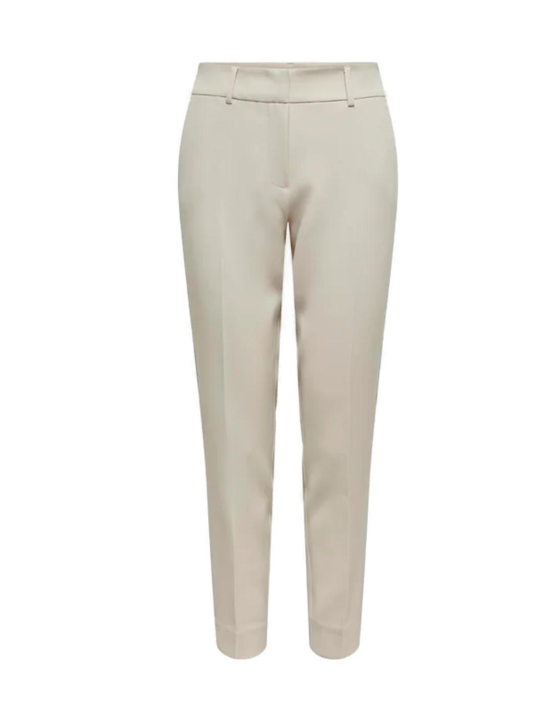 Pantalón Only Veronica color beige corte clásico para mujer