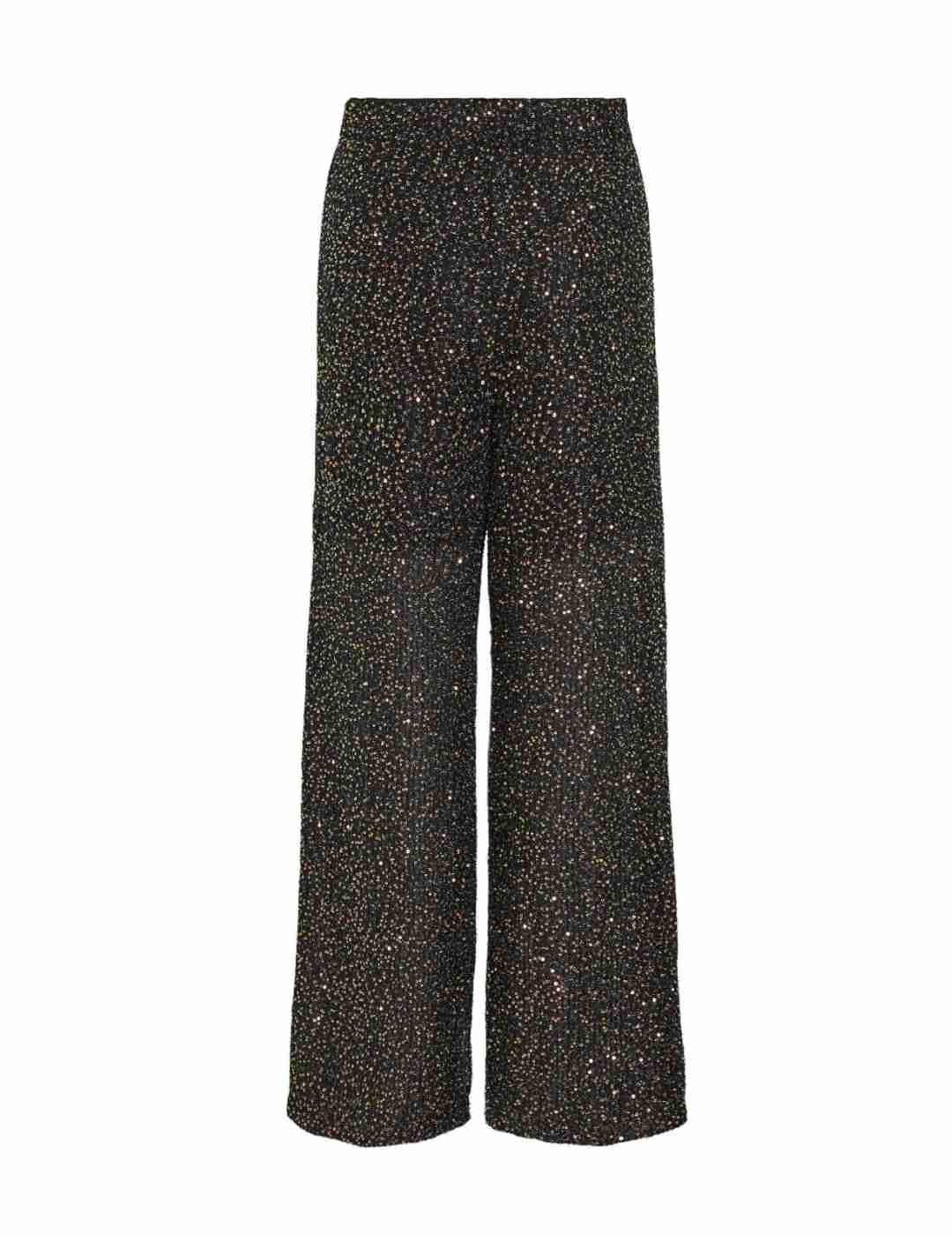 Pantalón Vila Scara negro con lentejuelas para mujer