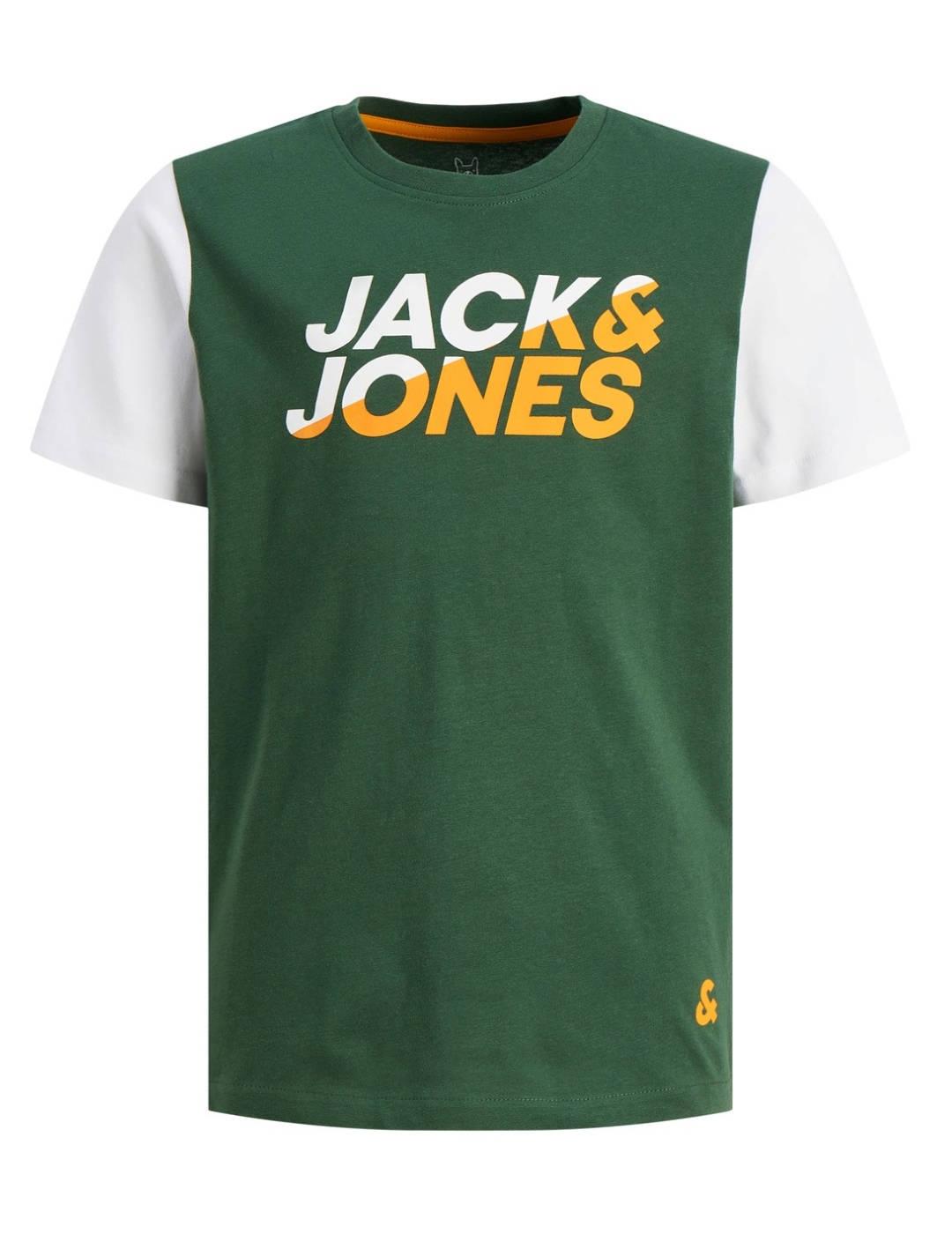 Camiseta Jack&Jones Junior verde manga corta para niño
