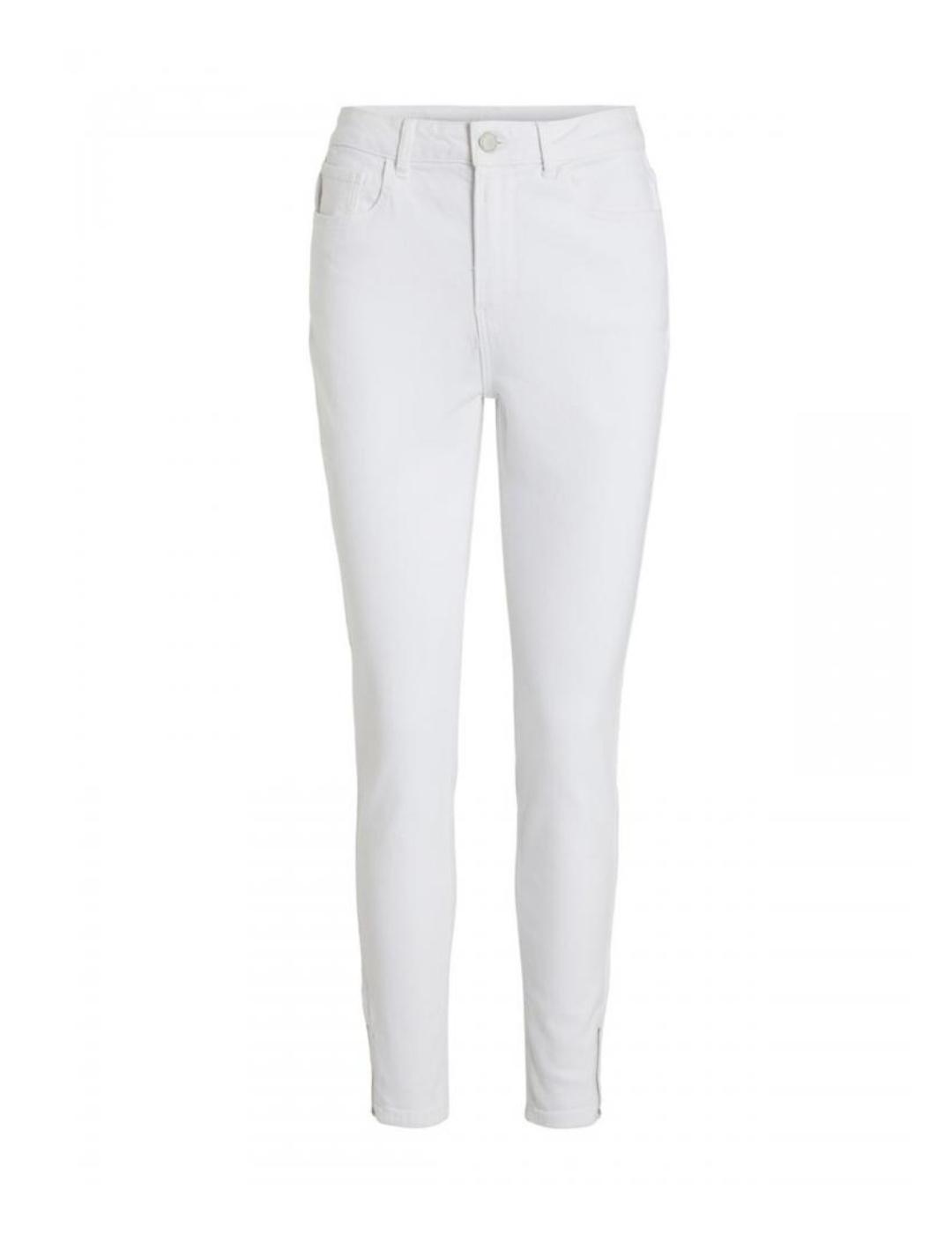 Pantalón vaquero Vila blanco Skinny con cremallera de mujer