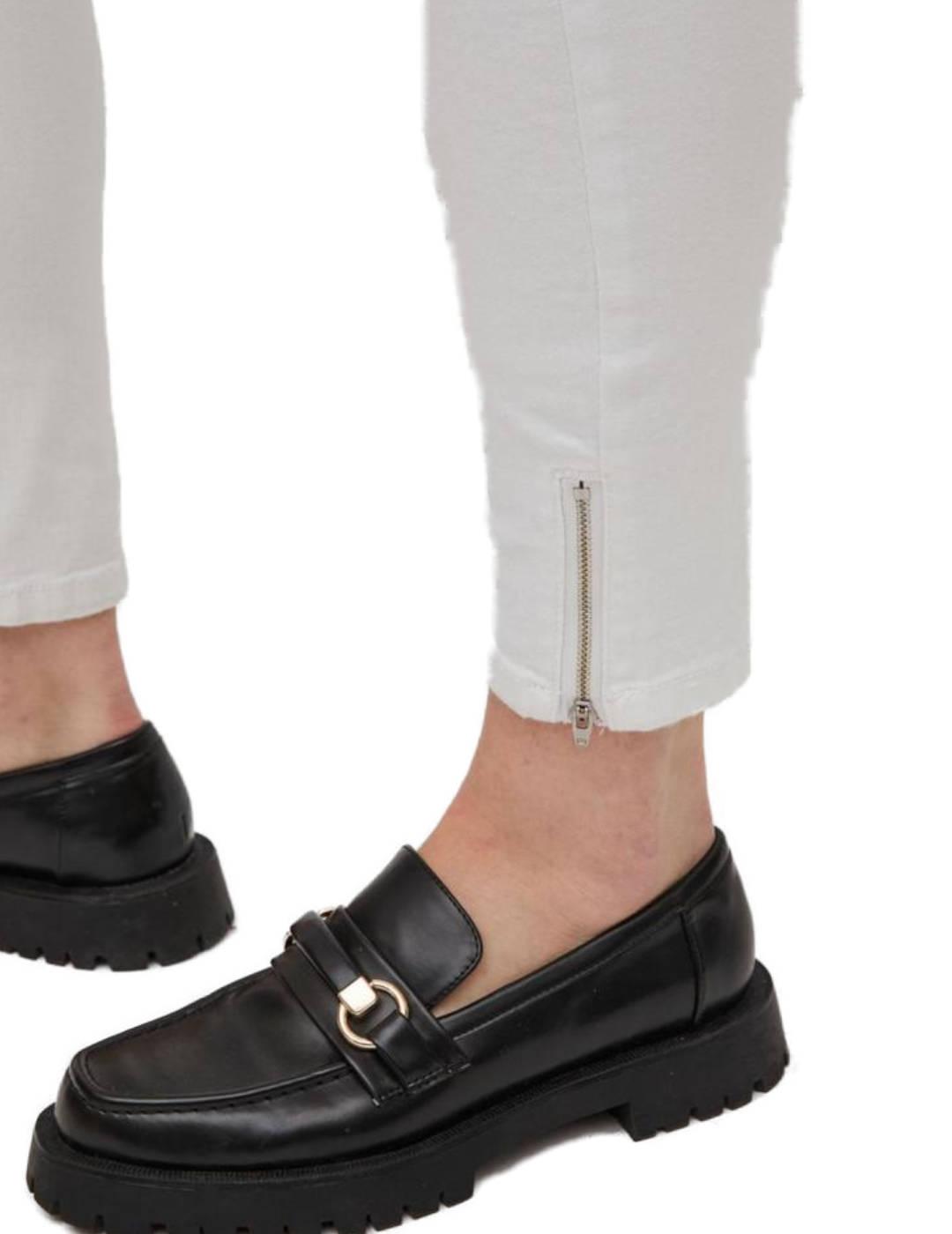 Pantalón vaquero Vila blanco Skinny con cremallera de mujer