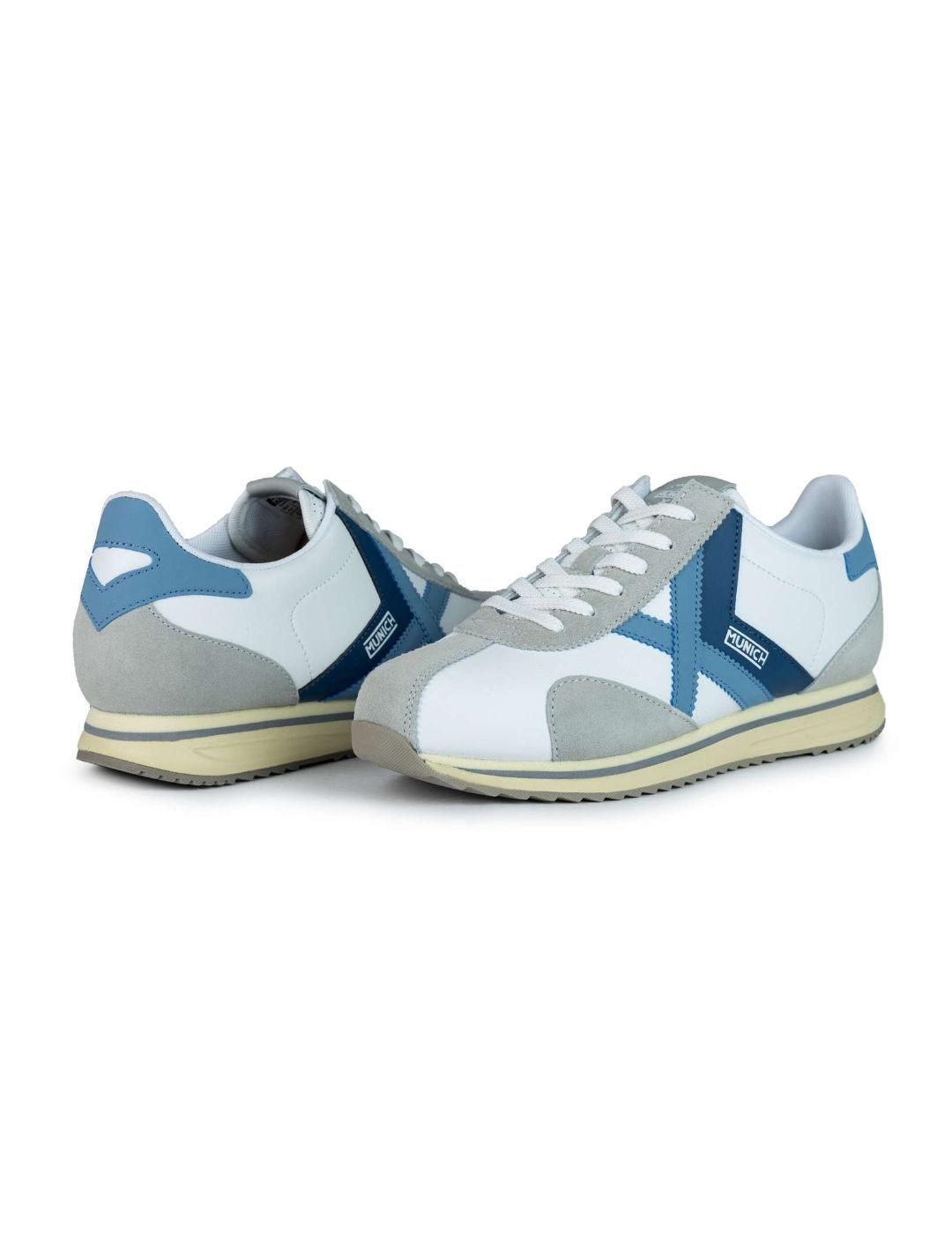 Zapatillas Munich Sapporo 171 blanca y azul de hombre