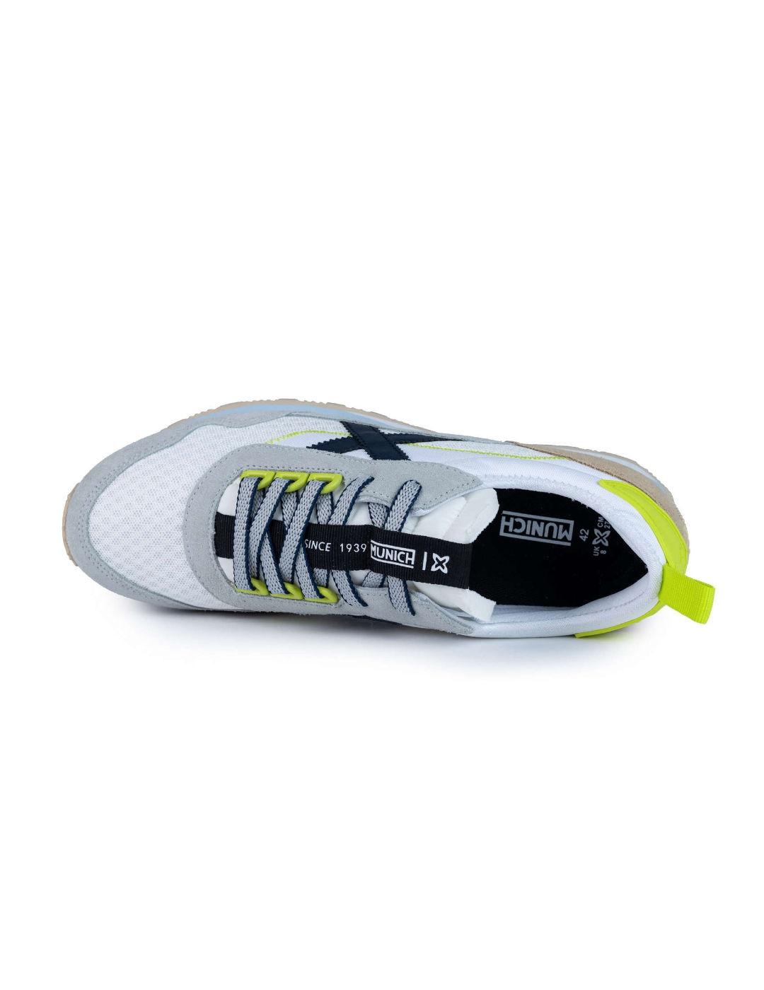 Zapatillas Munich Um 68 blanca y amarillo flúor para hombre