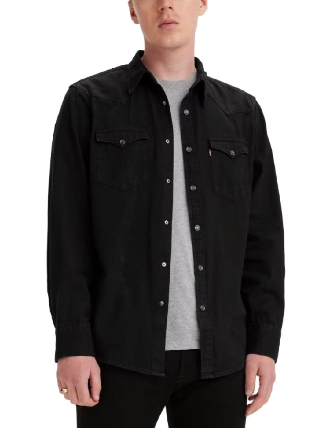 Camisa vaquera negra levis top
