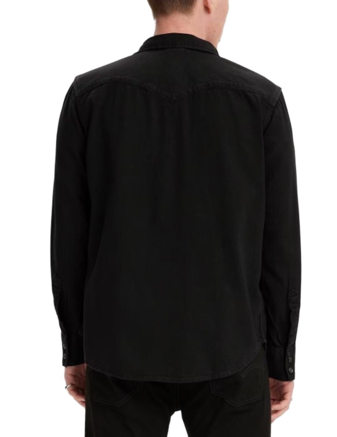 Camisa Levi´s vaquera negra con bolsillos Regular fit hombre