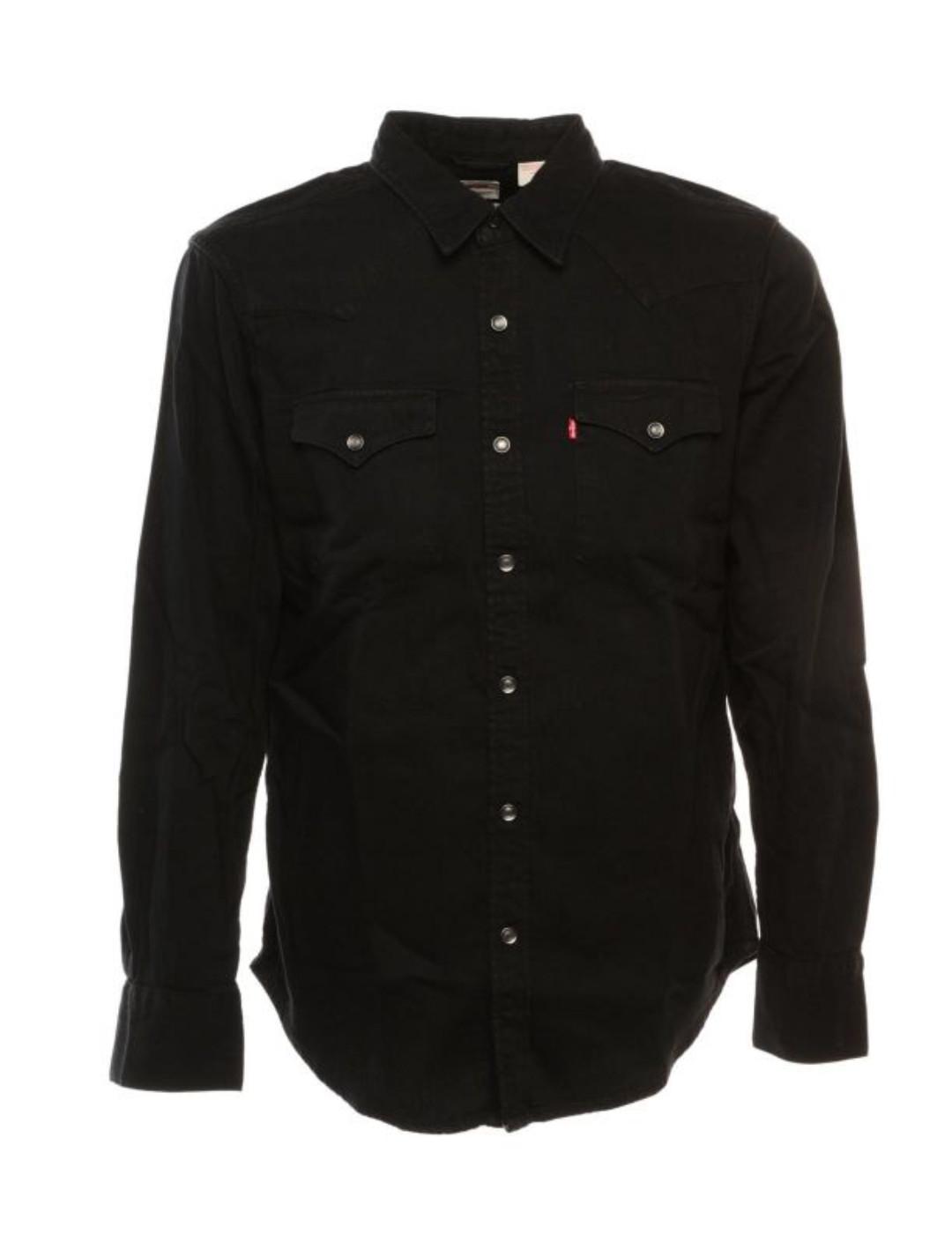 Camisa Levi´s vaquera negra con bolsillos Regular fit hombre