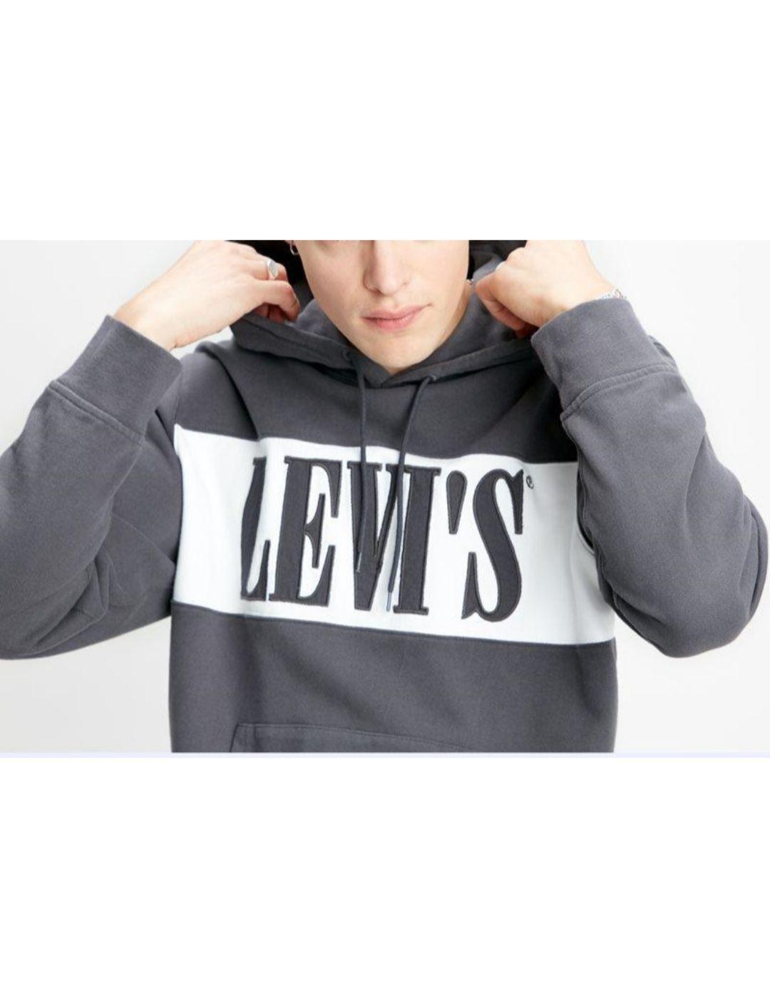 PIECED PULLOVER HOODIE -W