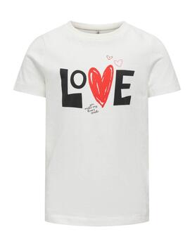 Camiseta Only Kids  Gloovi blanca manga corta para niña