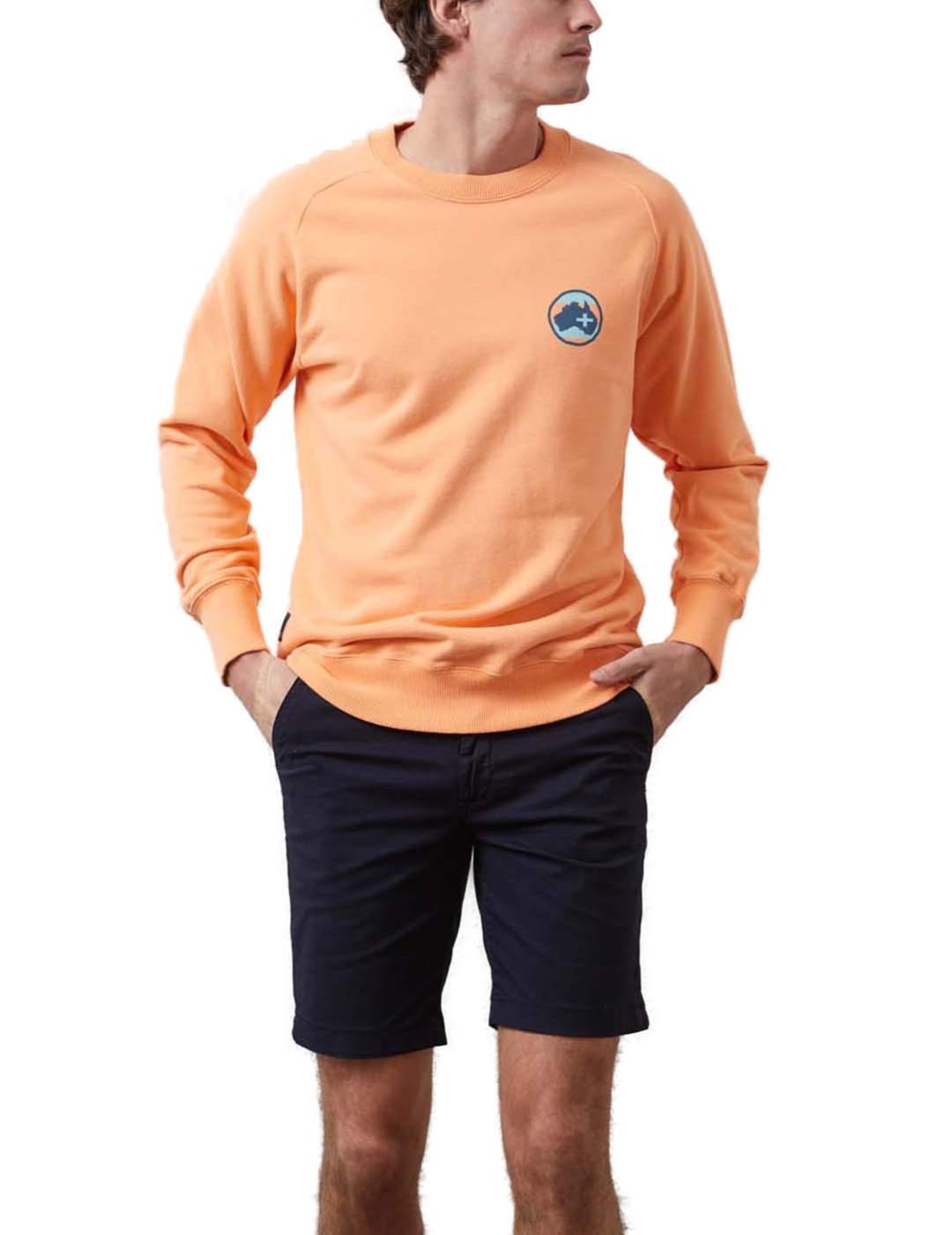 Sudadera Altonadock coral logo cuello redondo de hombre