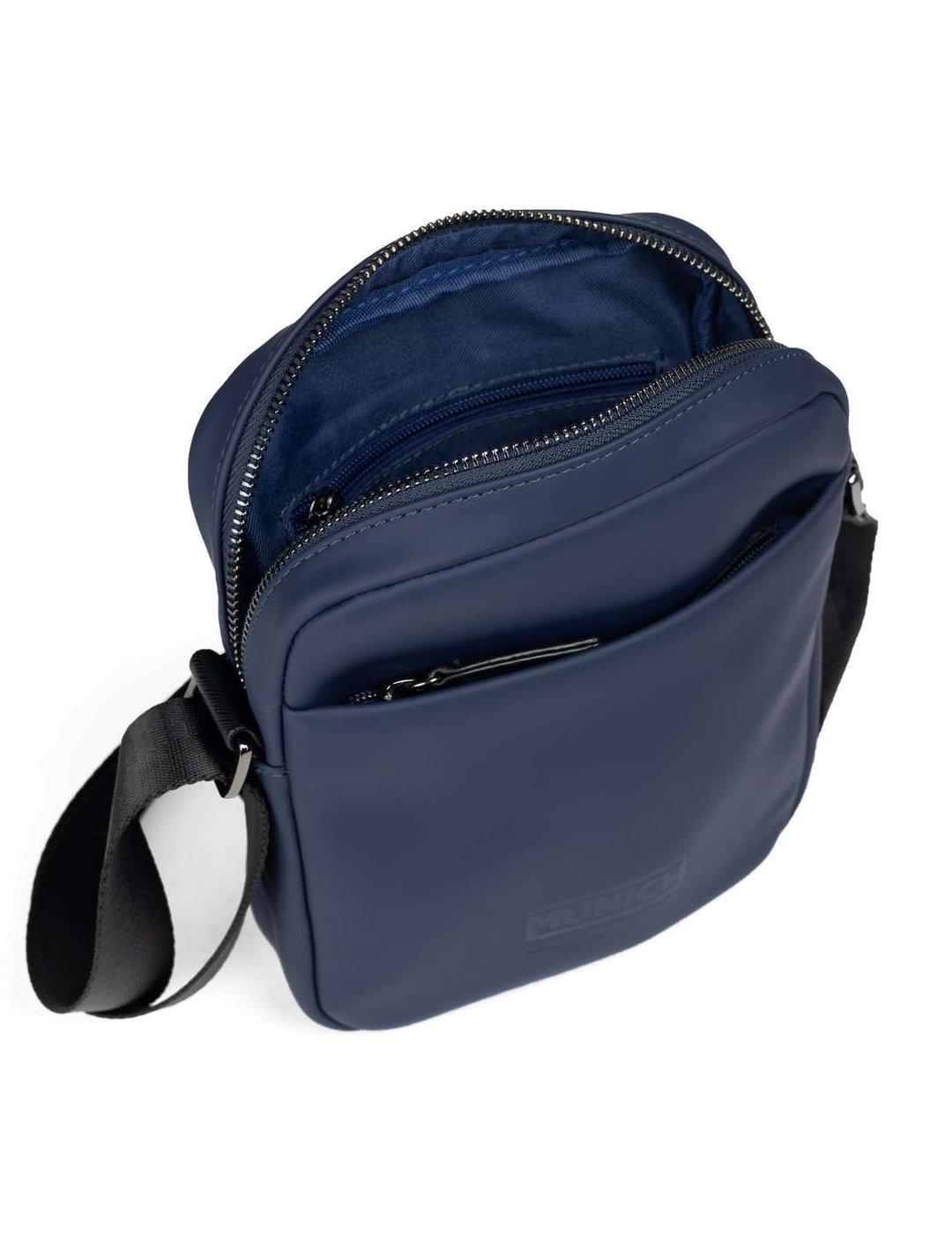 Bandolera Munich Hill azul marino tres bolsillos para hombre