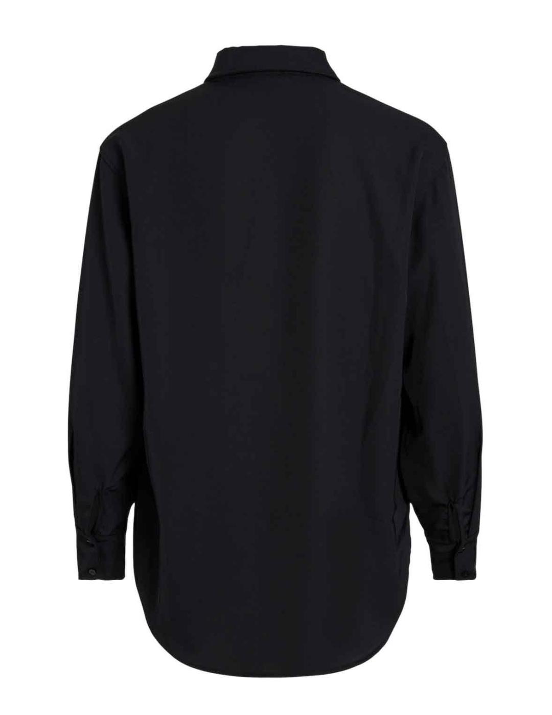 Camisa Vila Winnie negro holgada  bajo redondeado para mujer