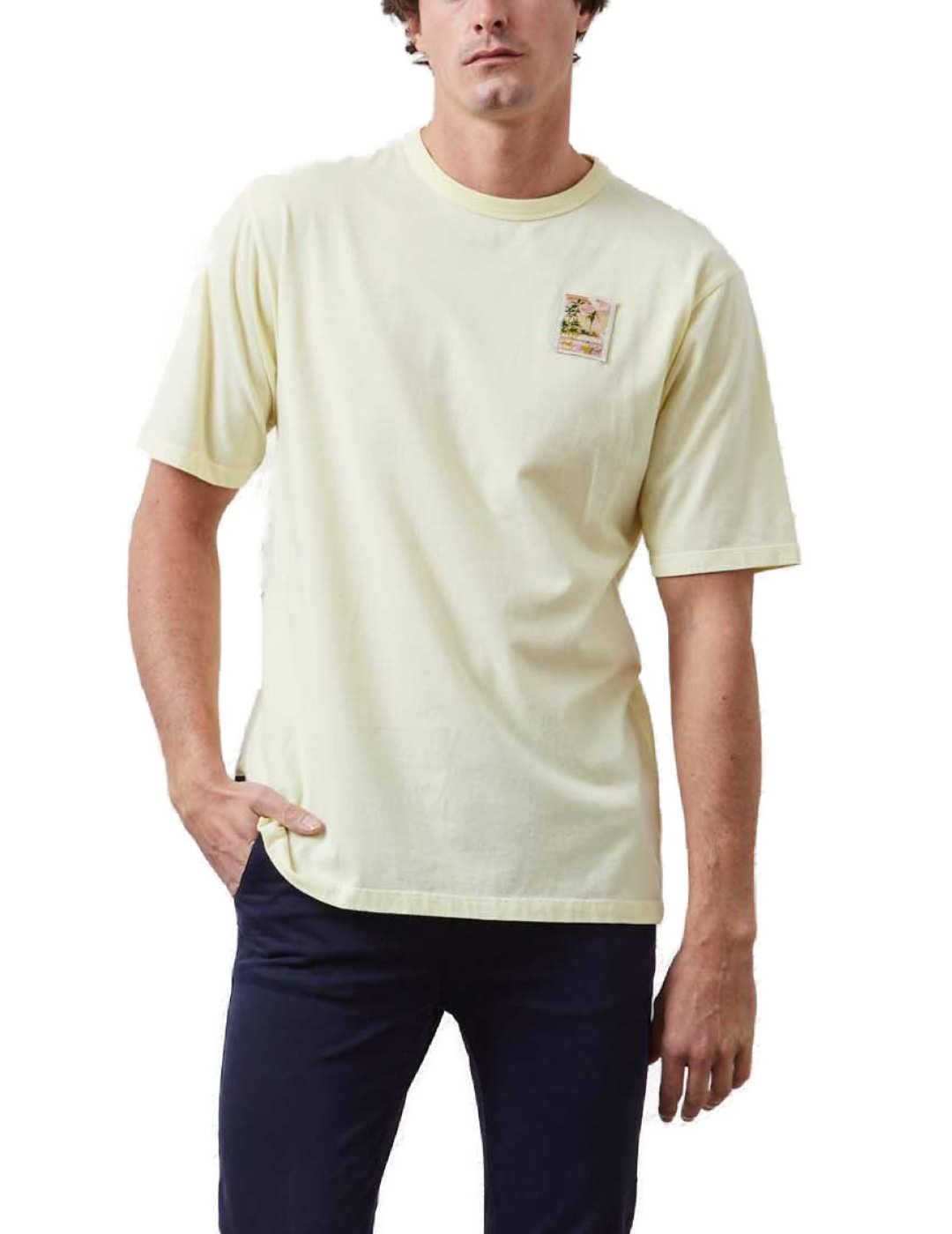 Camiseta Altonadock amarillo con parche manga corta hombre
