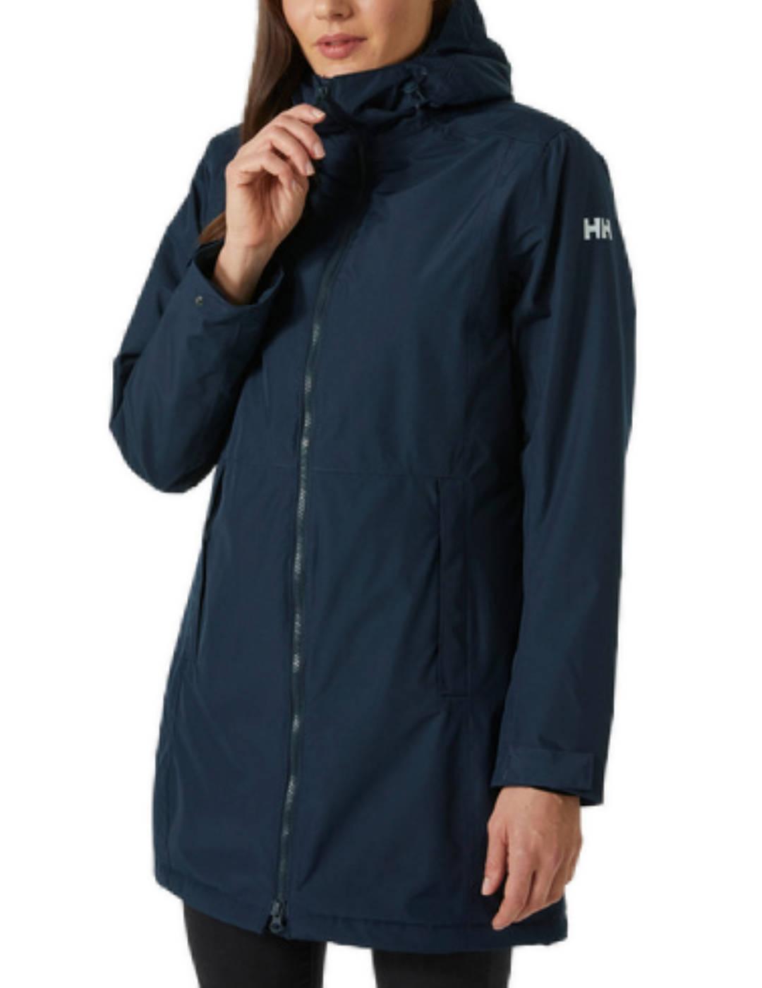 Plumas Helly Hansen Lisburn azul marino con capucha de mujer