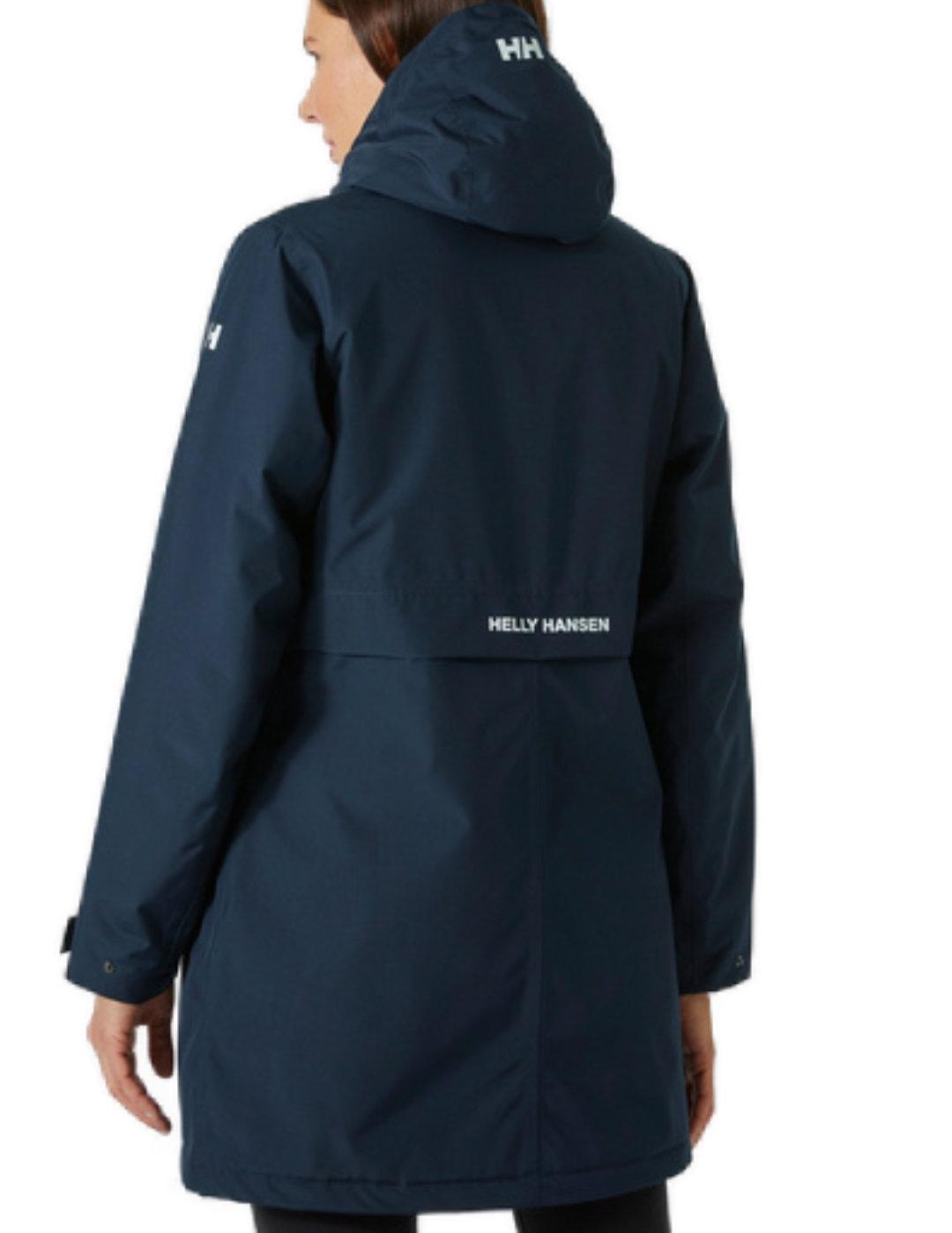 Plumas Helly Hansen Lisburn azul marino con capucha de mujer
