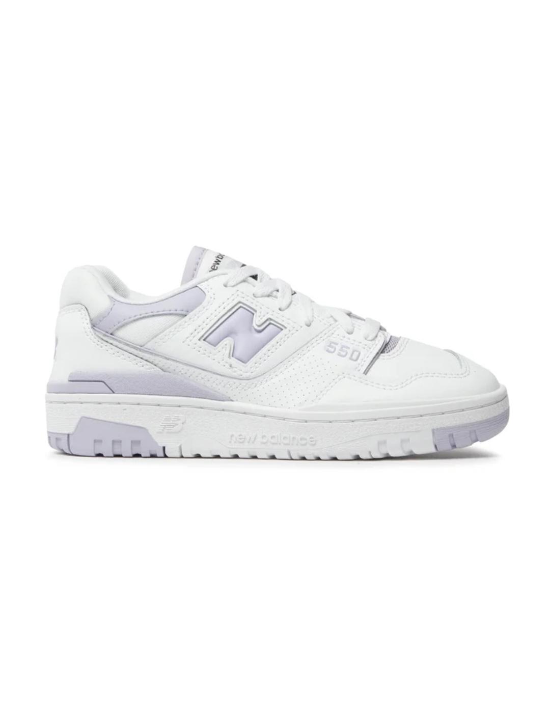 Zapatillas New Balance 550 blanca y lila mujer-Se