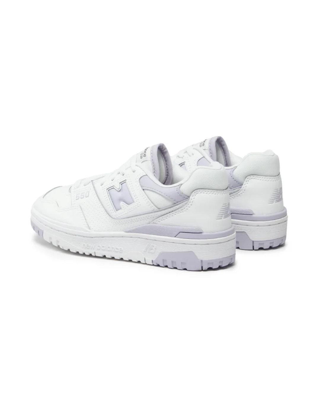 Zapatillas New Balance 550 blanca y lila mujer-Se