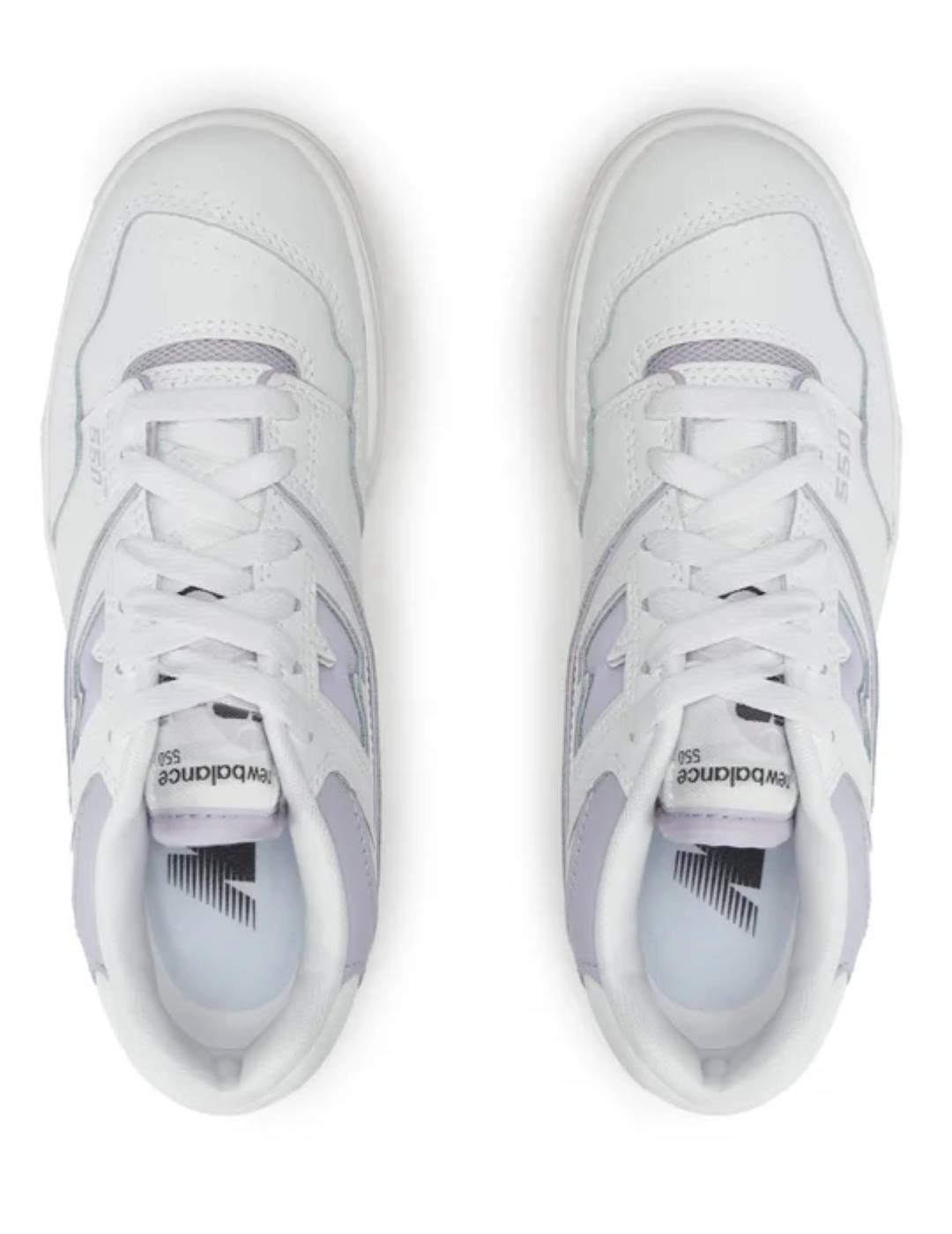 Zapatillas New Balance 550 blanca y lila mujer-Se