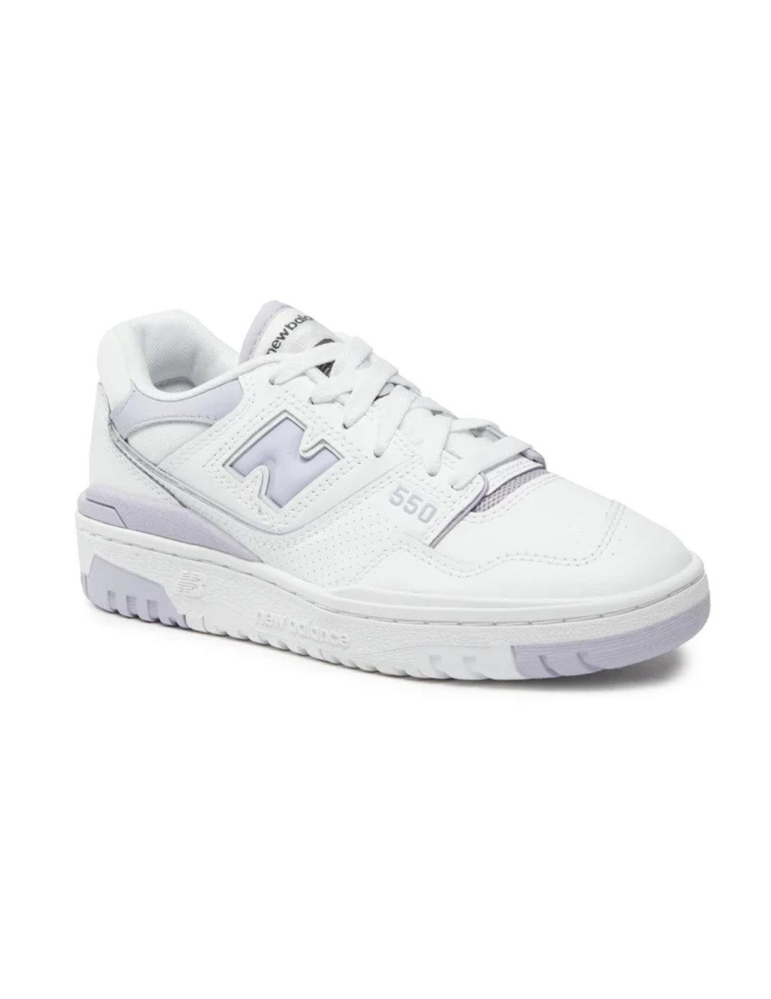 Zapatillas New Balance 550 blanca y lila mujer-Se