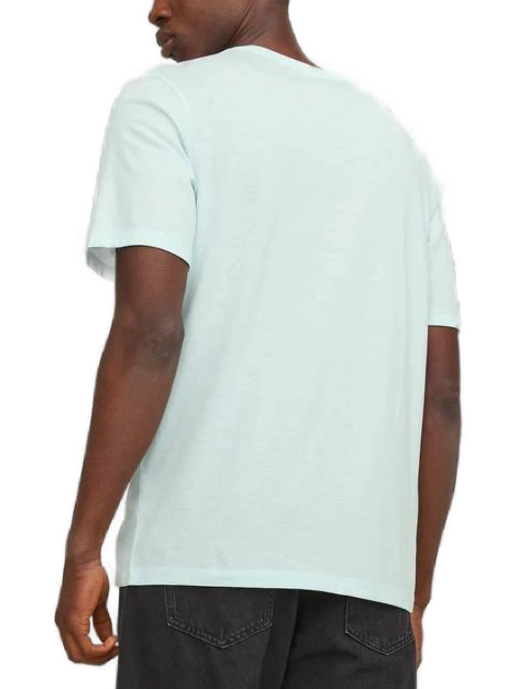 Camiseta Jack&Jones Logo celeste manga corta para hombre