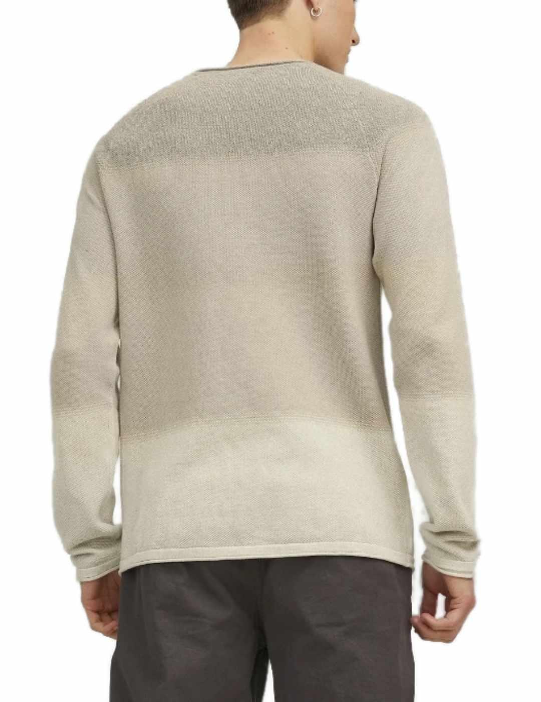 Jersey Jack&Jones Ehill beige en degradado de hombre