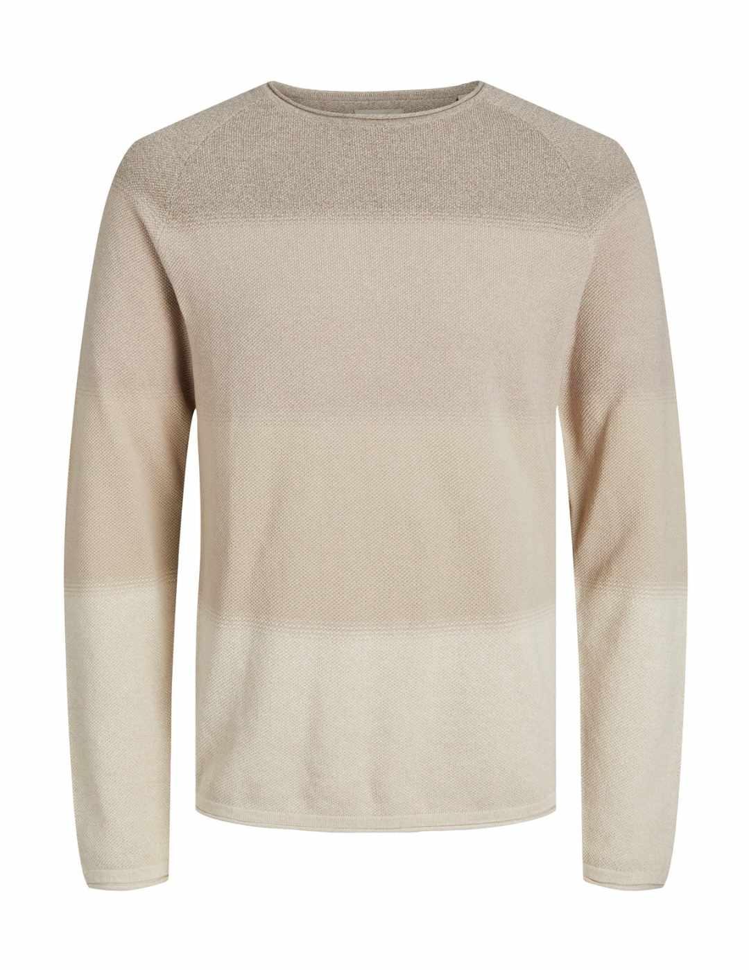 Jersey Jack&Jones Ehill beige en degradado de hombre