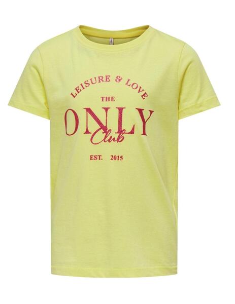 Camiseta Only Kids Wera amarillo manga corta para niña
