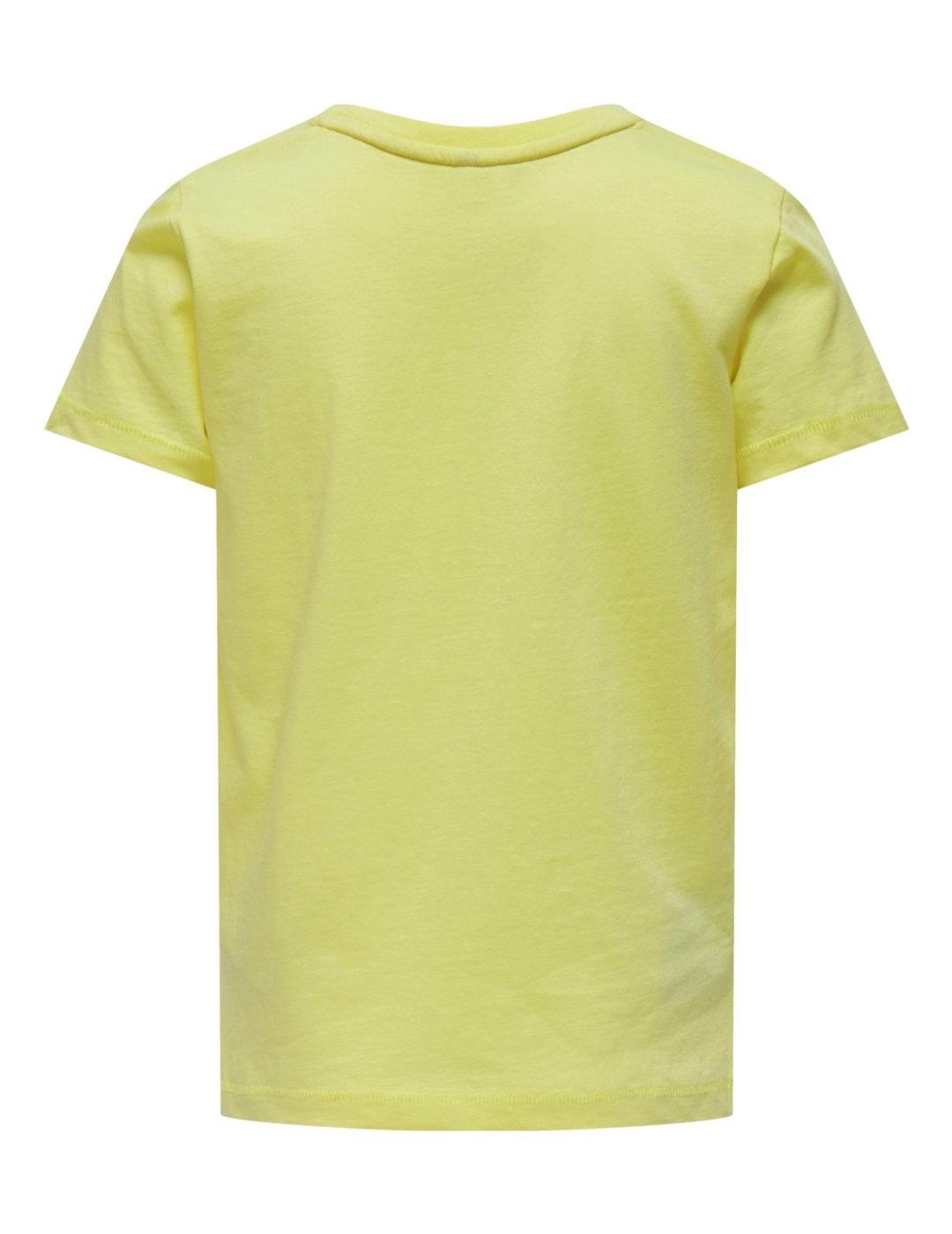 Camiseta Only Kids Wera amarillo manga corta para niña