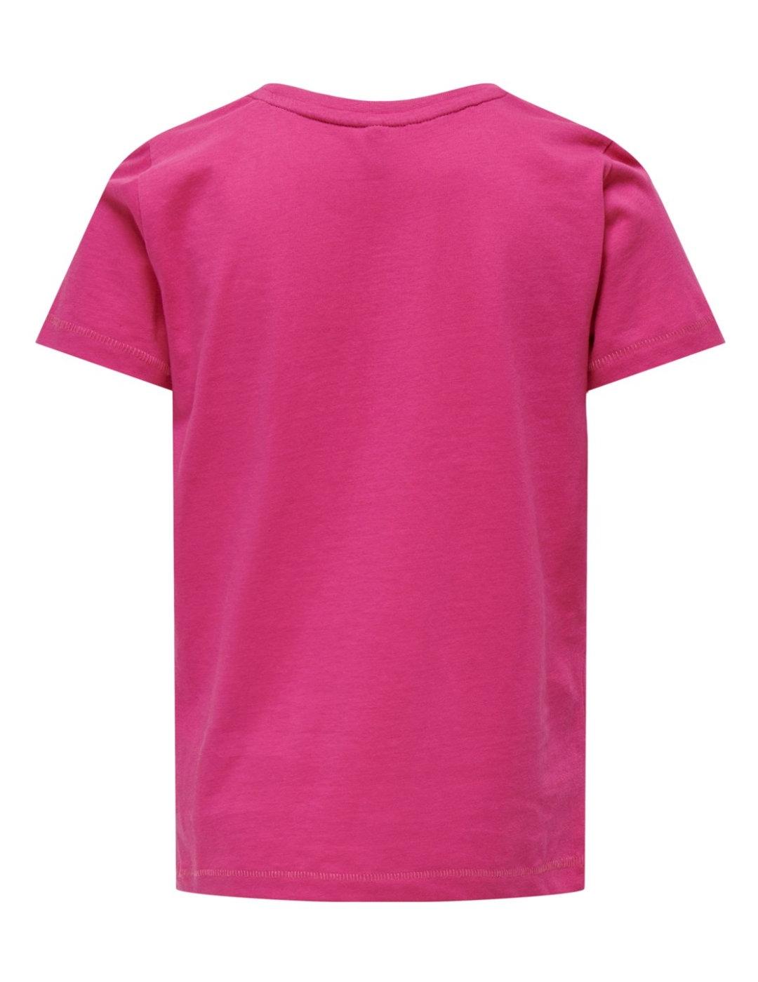 Camiseta Only Kids Wera rosa manga corta para niña