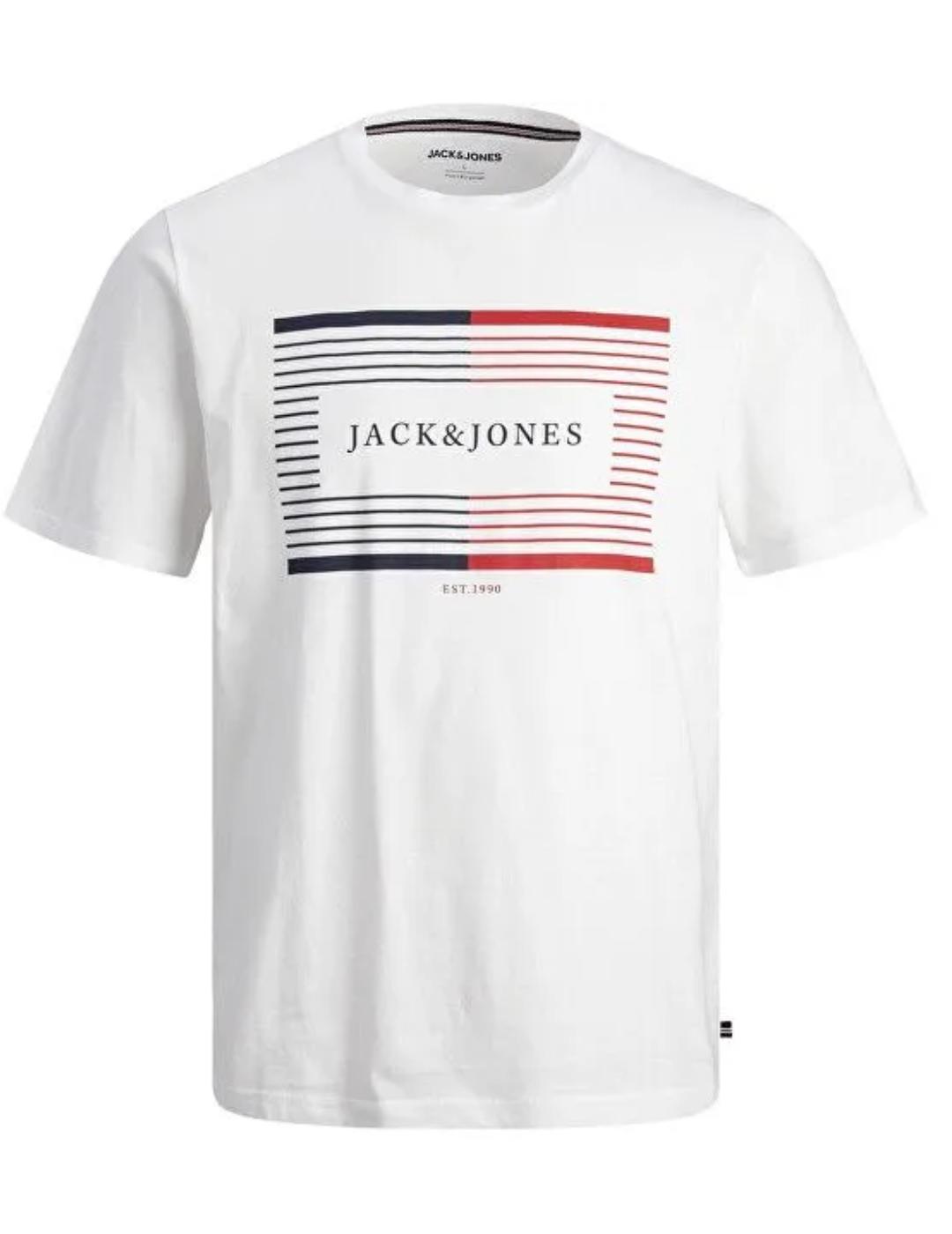 Camiseta Jack&Jones Cyrus blanco manga corta para hombre