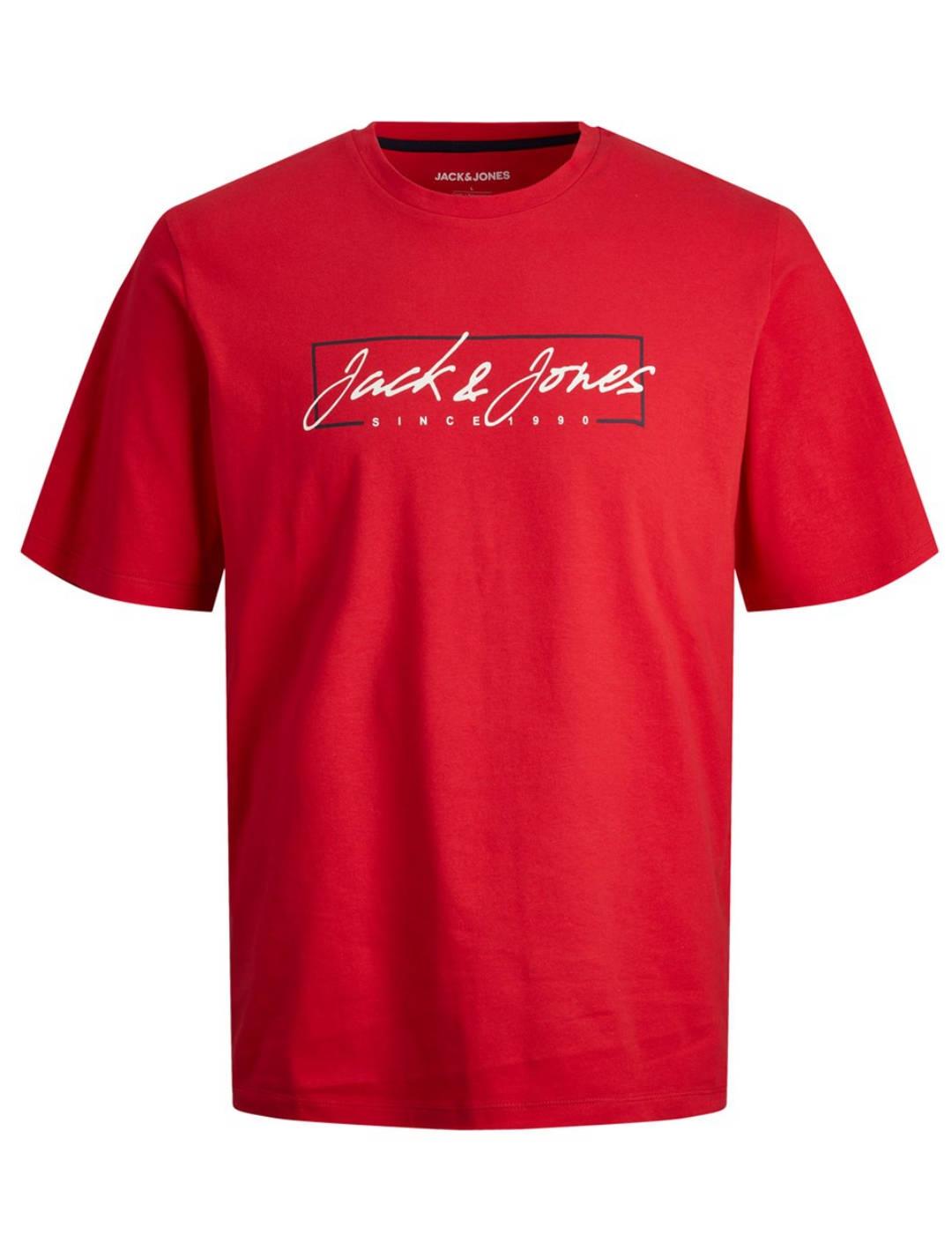 Camiseta Jack&Jones Zuri rojo de manga corta para hombre