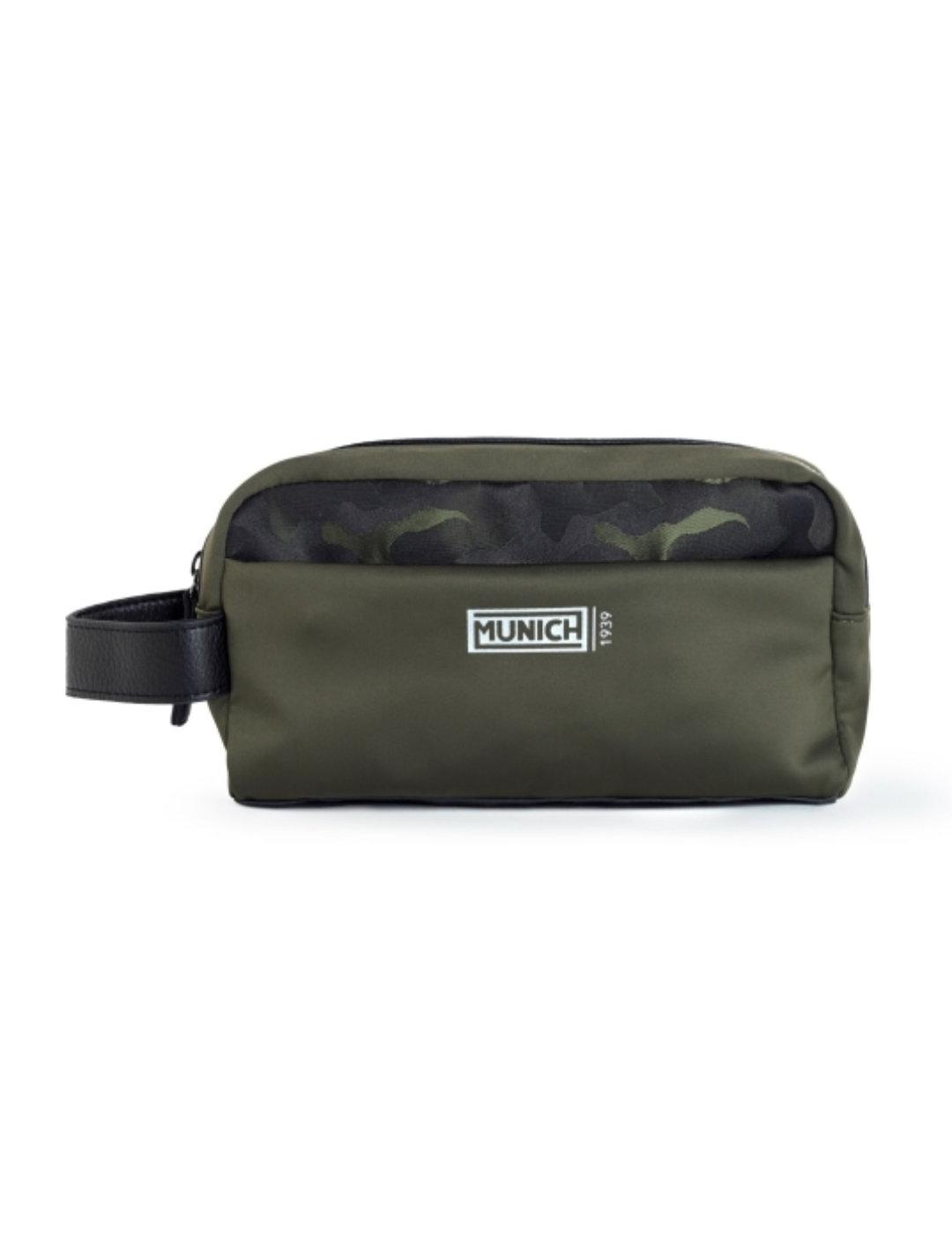 Neceser Munich verde con estampado militar de hombre