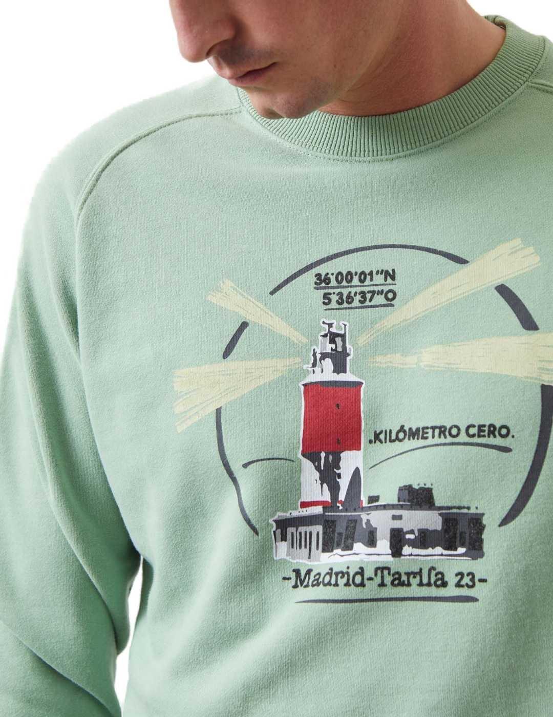 Sudadera Altonadock sin capucha verde madrid-tarifa hombre