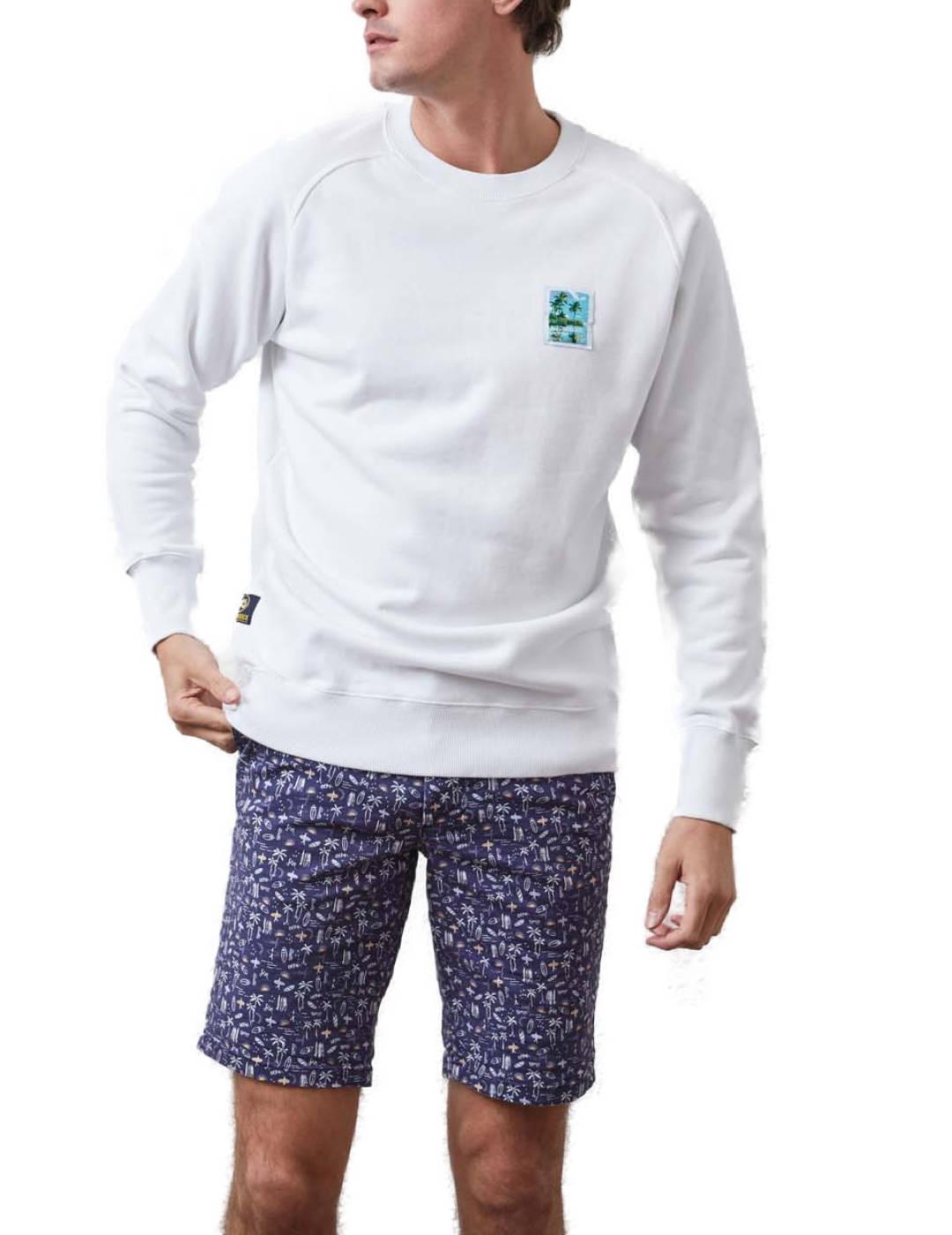 Sudadera Altonadock blanca paraiso sin capucha para hombre