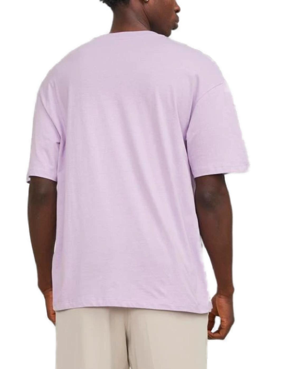 Camiseta Jack&Jones Brandley básica rosa manga corta hombre