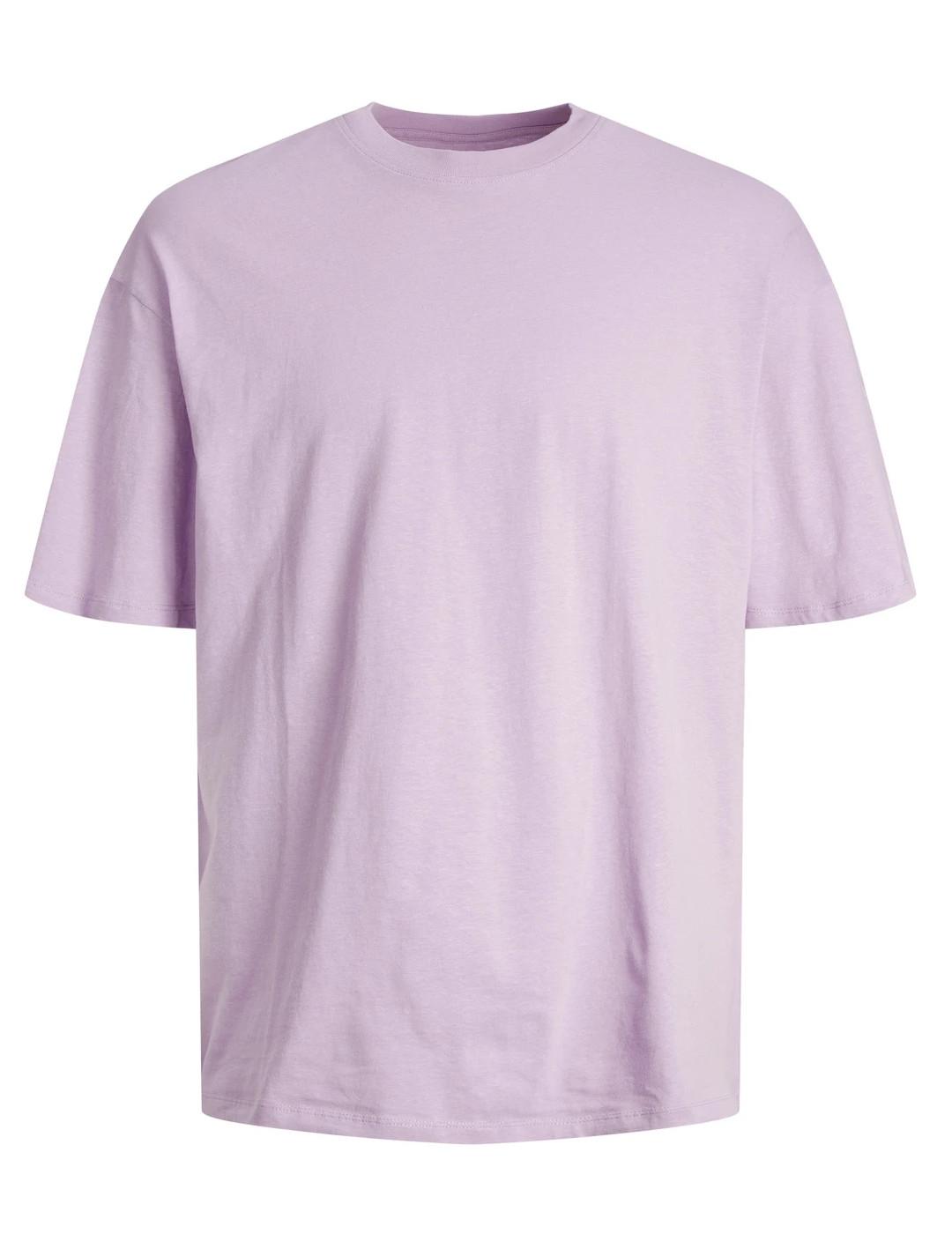 Camiseta Jack&Jones Brandley básica rosa manga corta hombre