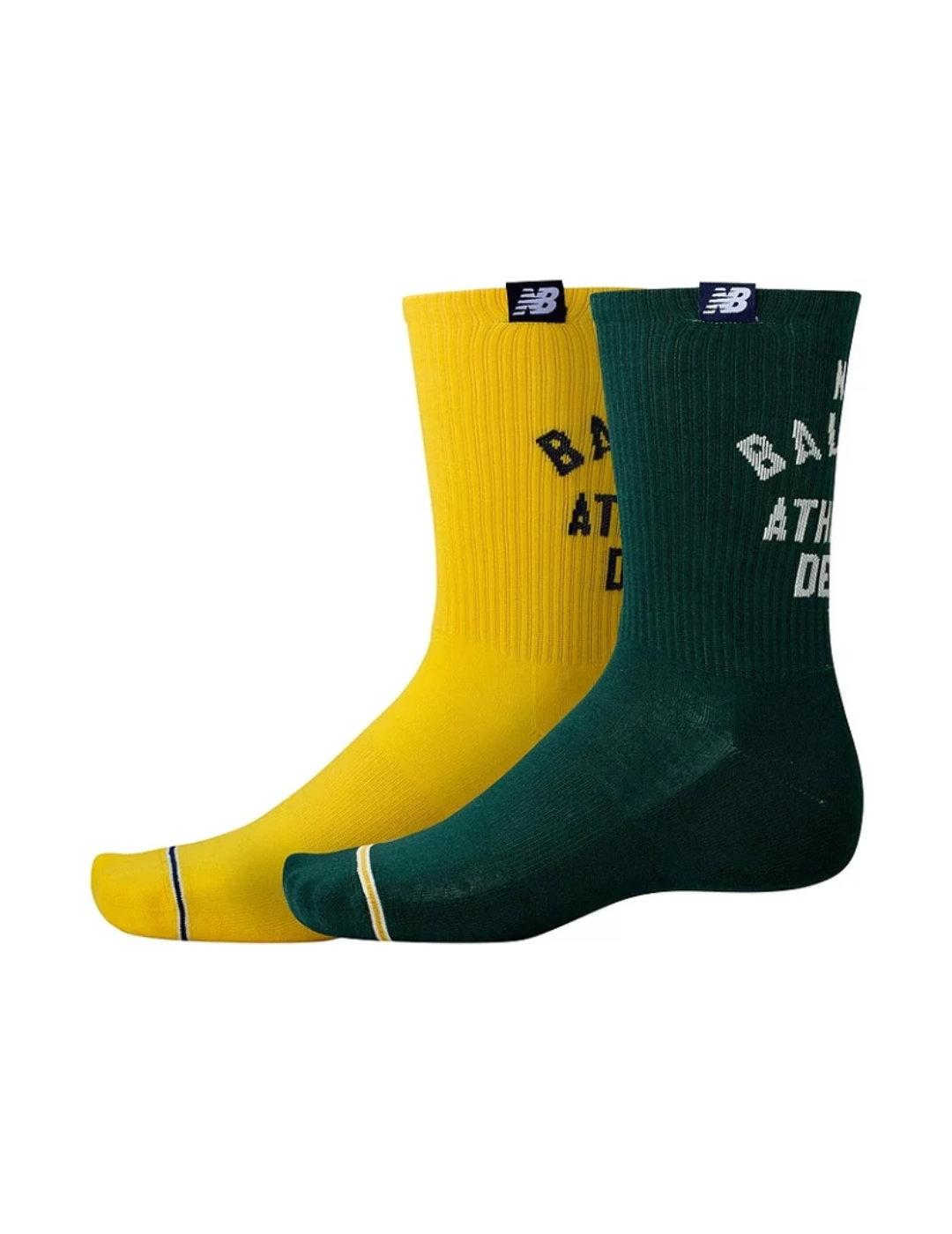 Calcetines New Balance Essential pack2 verde/amarillo unisex