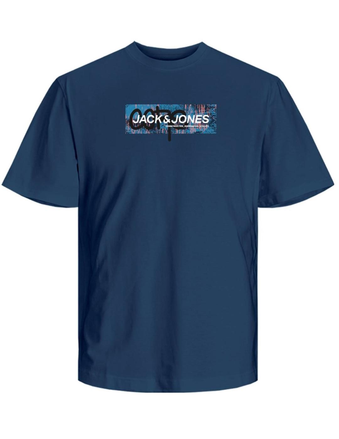 Camiseta Jack&Jones Aop azul manga corta para hombre