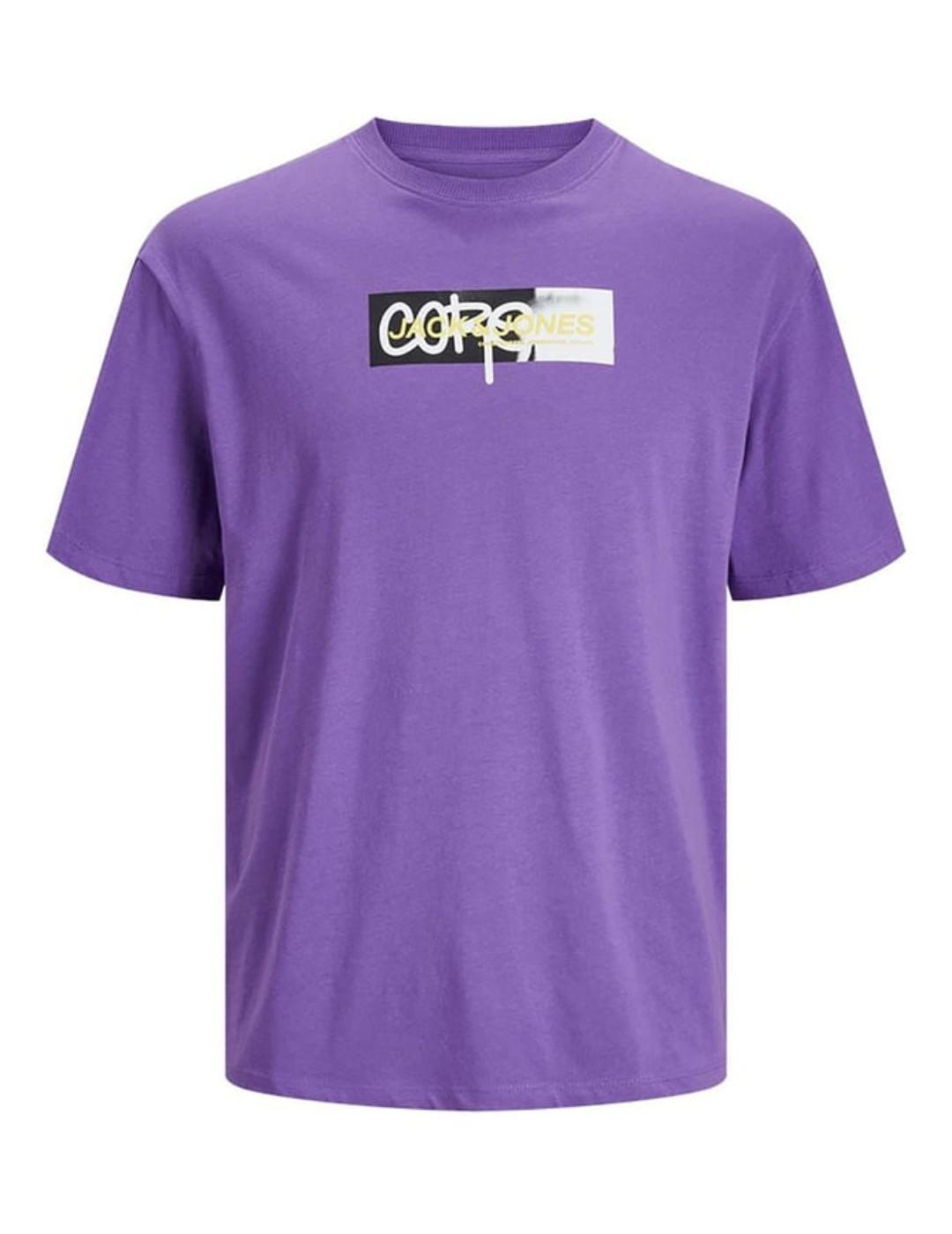 Camiseta Jack&Jones Aop violeta manga corta para hombre