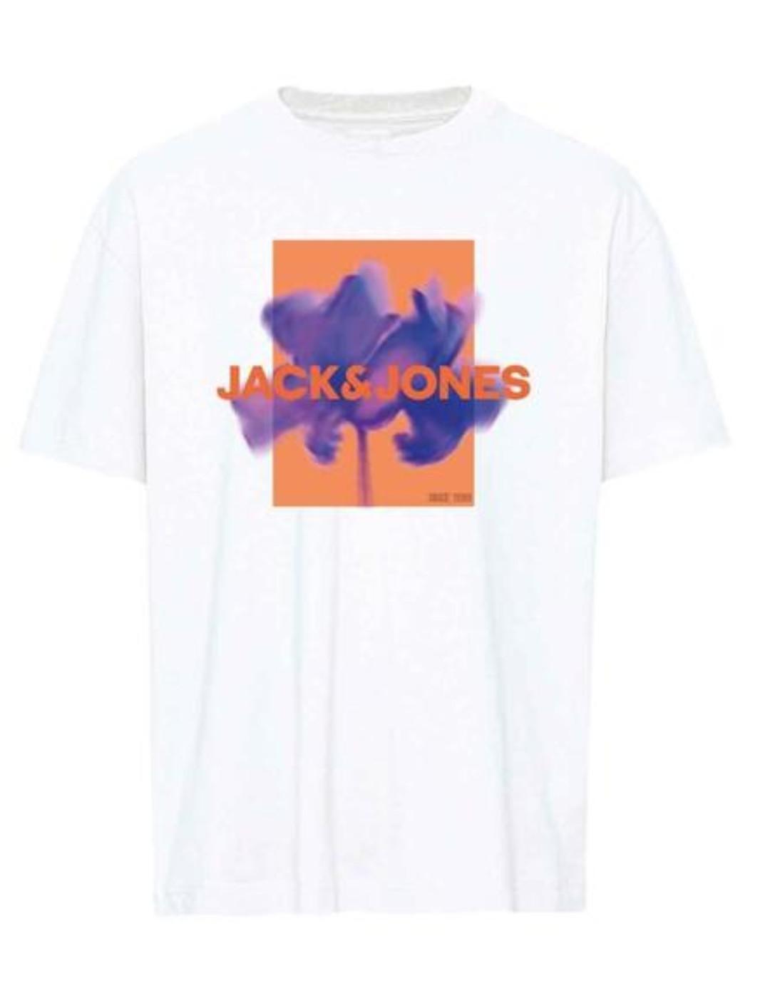 Camiseta Jack&Jones Junior Floral blanco manga corta de niño