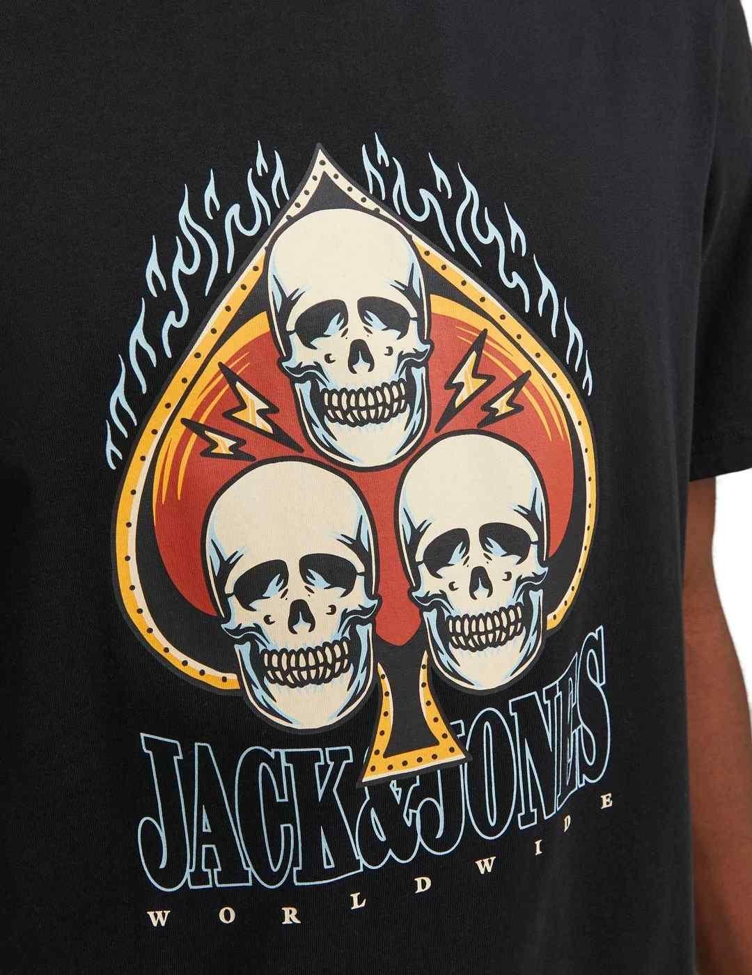 Camiseta Jack&Jones Heavens negra manga corta para hombre