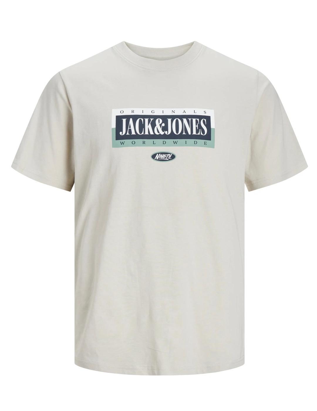 Camiseta Jack&Jones Cobin beige manga corta para hombre