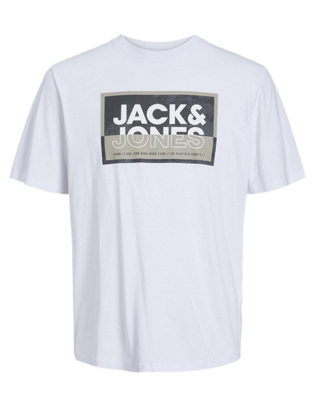Camiseta Jack&Jones Junior Logan blanco manga corta de niño
