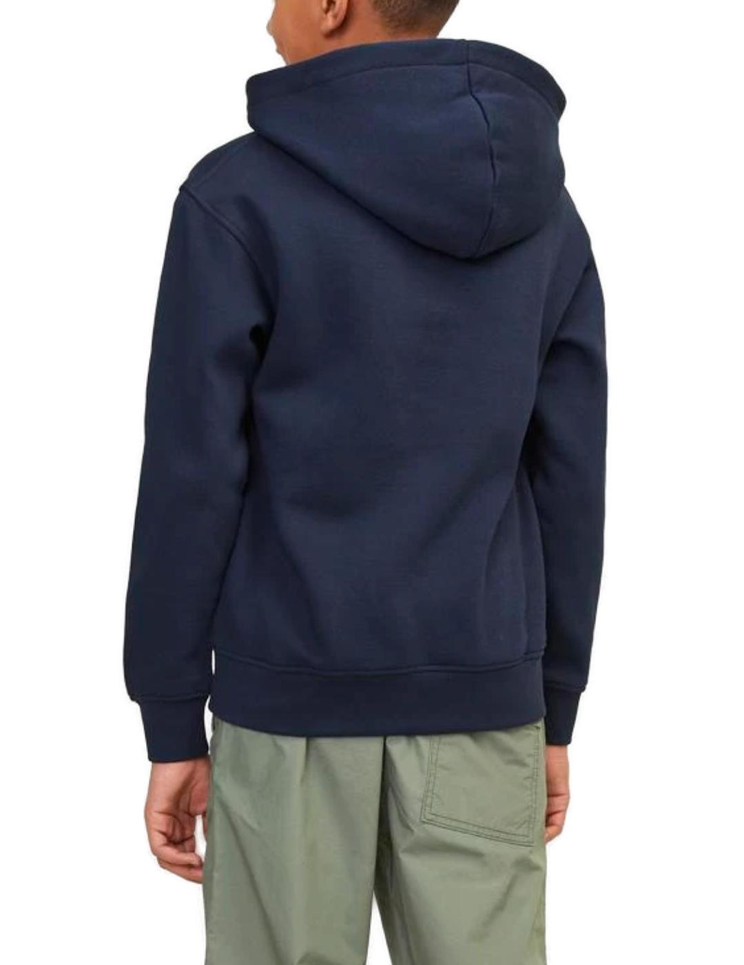 Sudadera Jack&Jones Junior Bro marino con capucha de niño