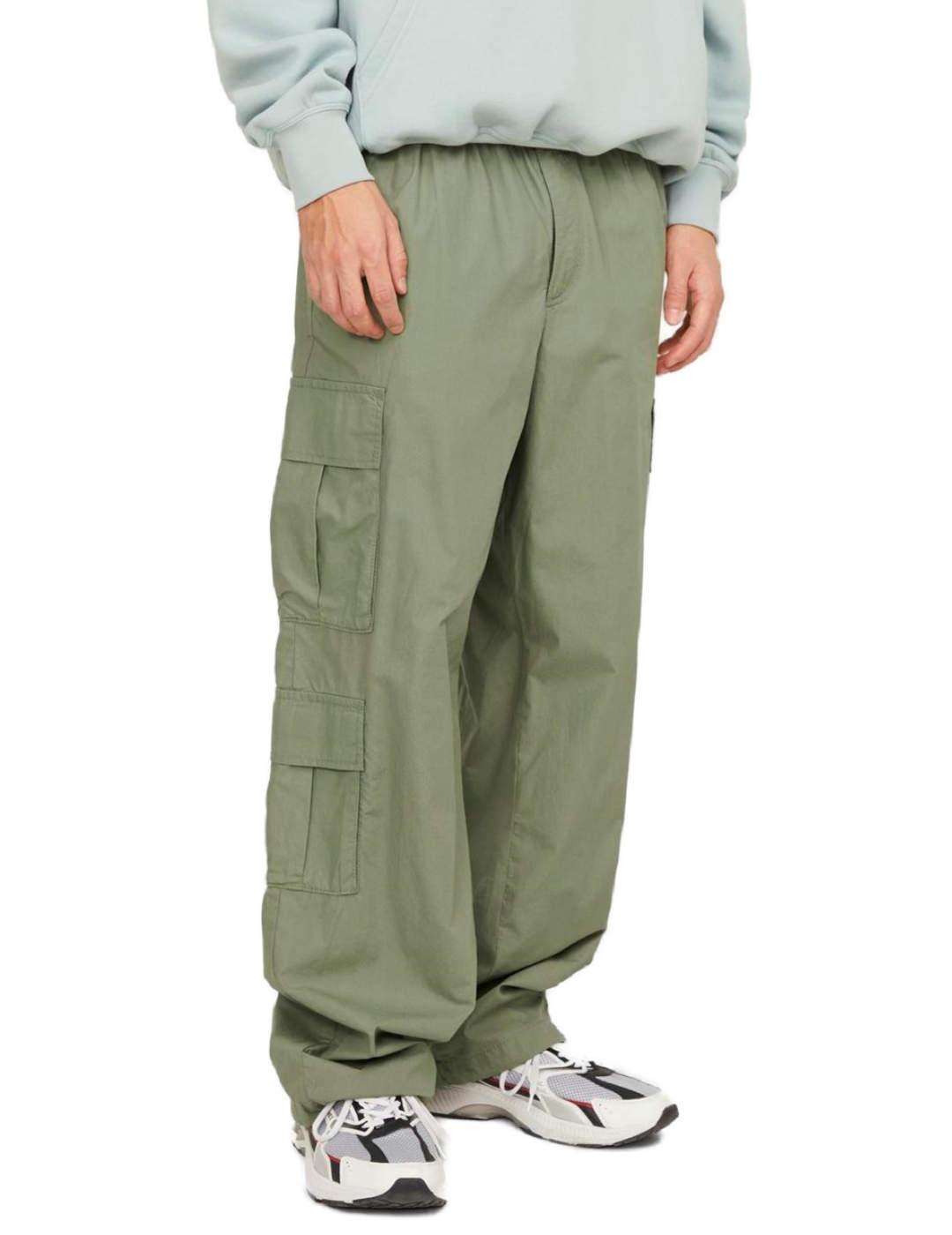 Pantalón cargo Jack&Jones Bill verde muy ancho para hombre