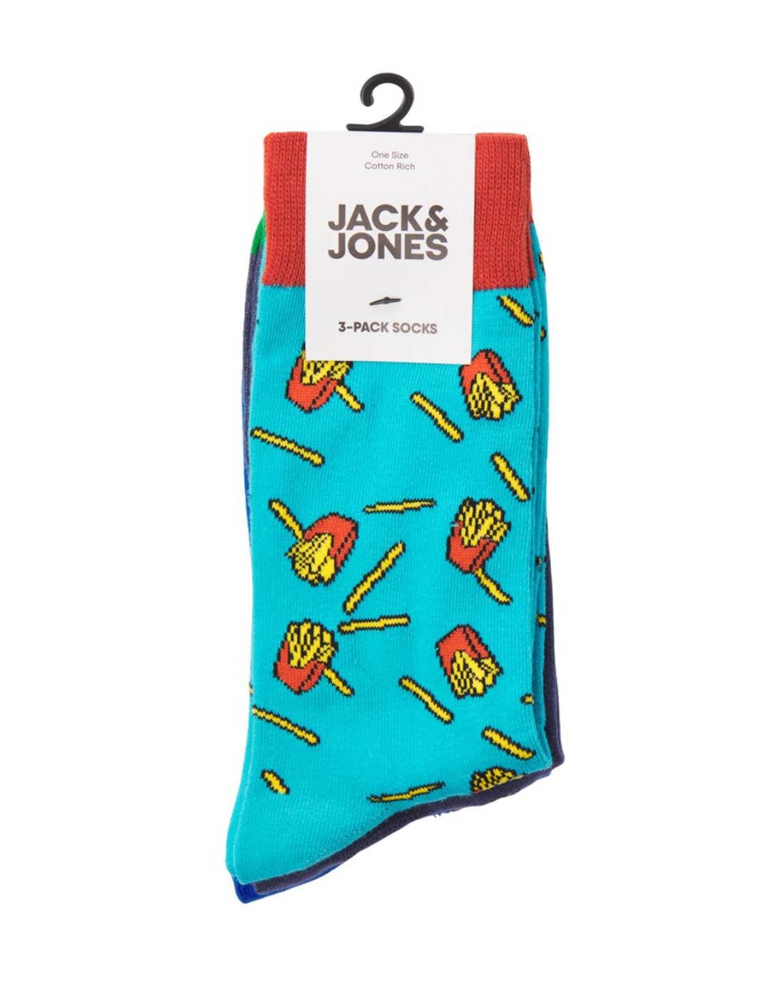 Calcetines Jack&Jones pack3 comida multicolor de hombre
