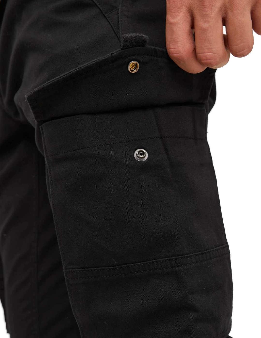 Pantalón Jack&Jones Paul cargo negro con puño de hombre