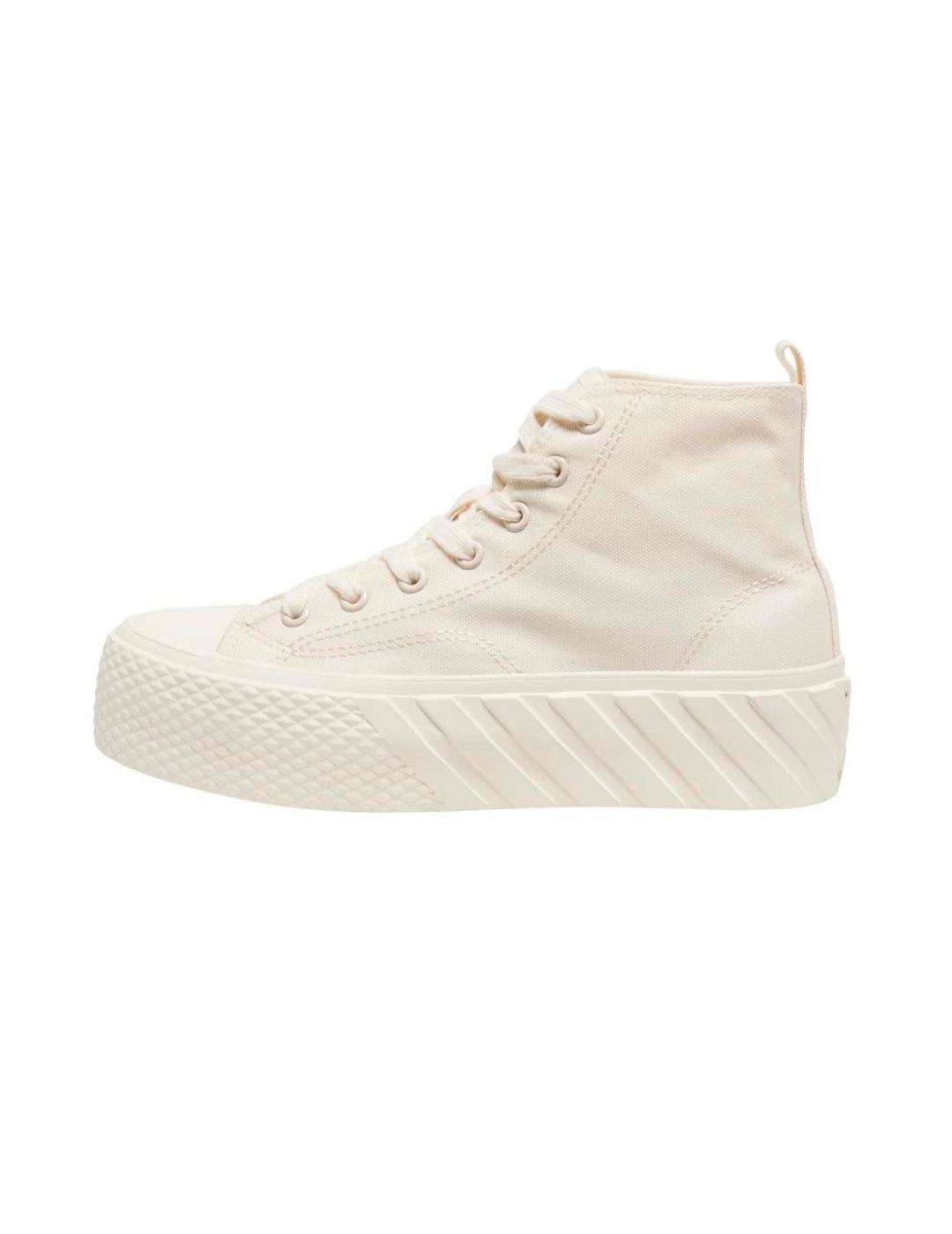 Zapatillas Only Ovia blancas altas con plataforma de mujer