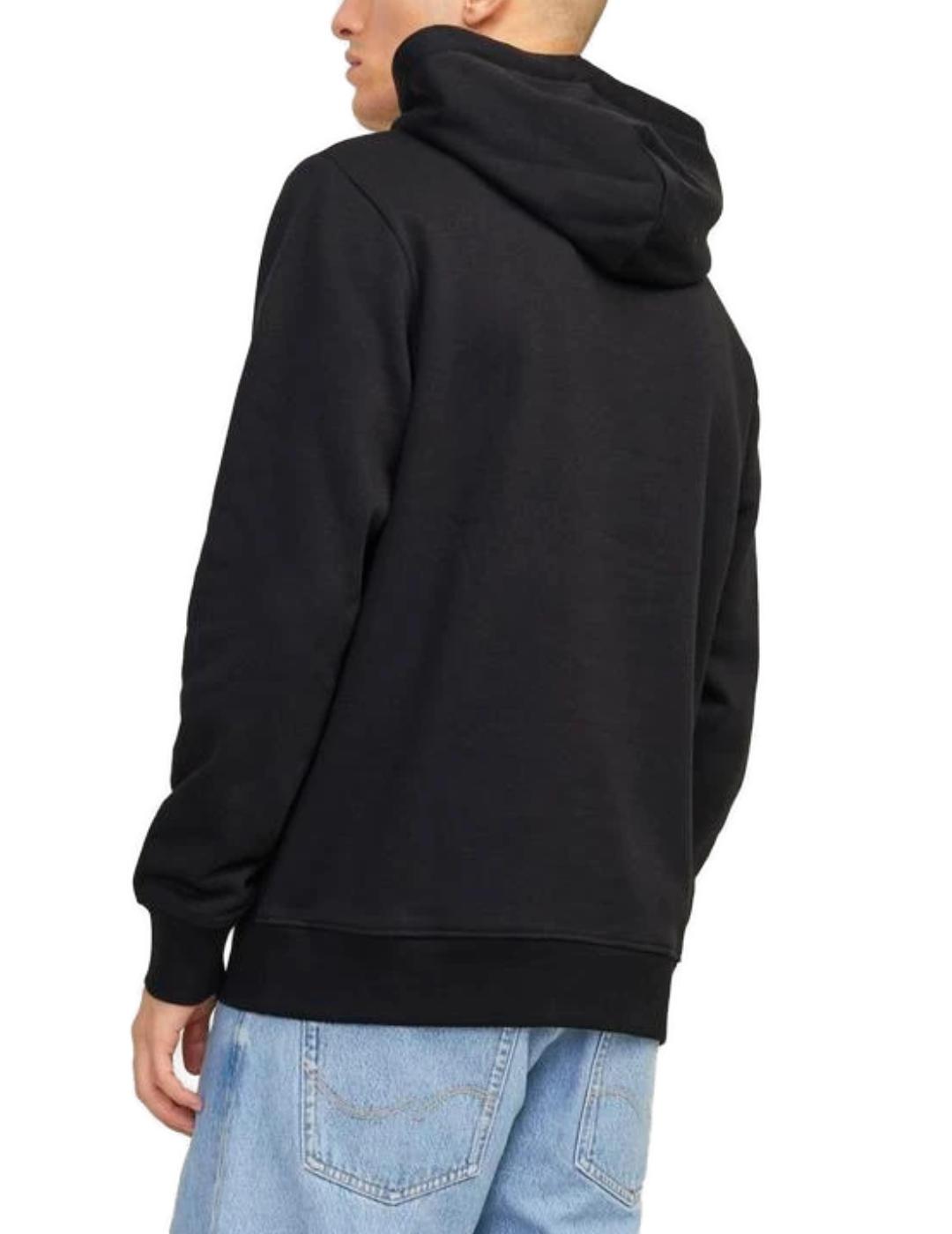 Sudadera Jack&Jones Cobin negro con capucha para hombre